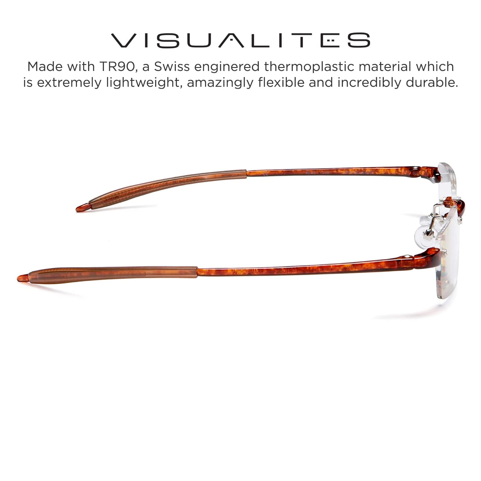 Lightweight Rimless Reading Glasses for Men and Women - VIS 1 Model - Comfortable Blue Light Blocking Glasses for Computer Work, Reading & Office Use