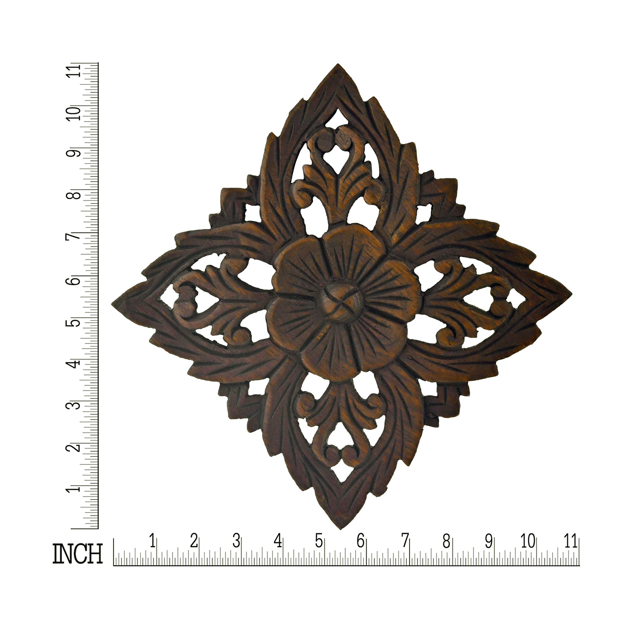 Hand Carved Wooden Wall Art with Floral Design - Elegant Home Decor for Living Room, Bedroom & Office - Perfect for Boho, Farmhouse & Modern Interior Styles