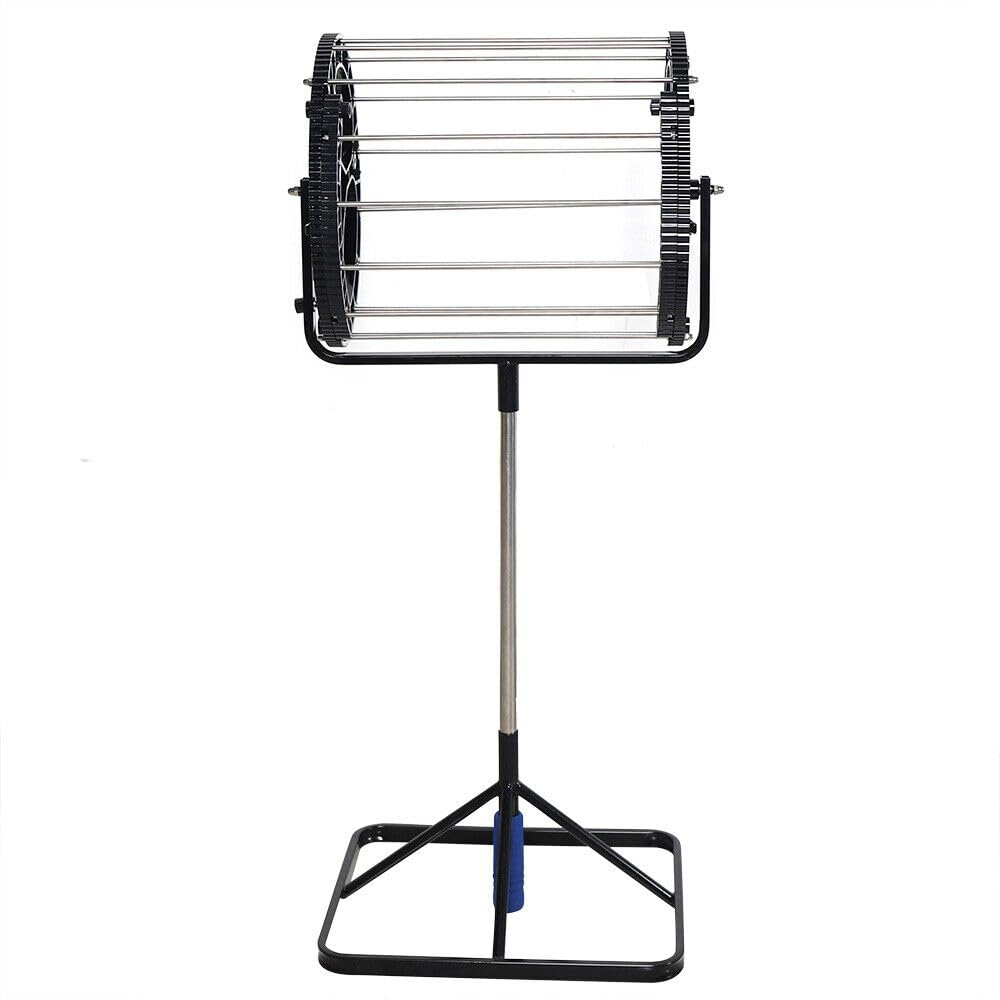 2 in 1 Tennis Ball Picker & Hopper - 55 Large Capacity Stainless Steel Ball Collector with Automatic Rollers - Black Tennis Ball Grabber & Saver Tool for Easy Court Cleanup & Training Sessions