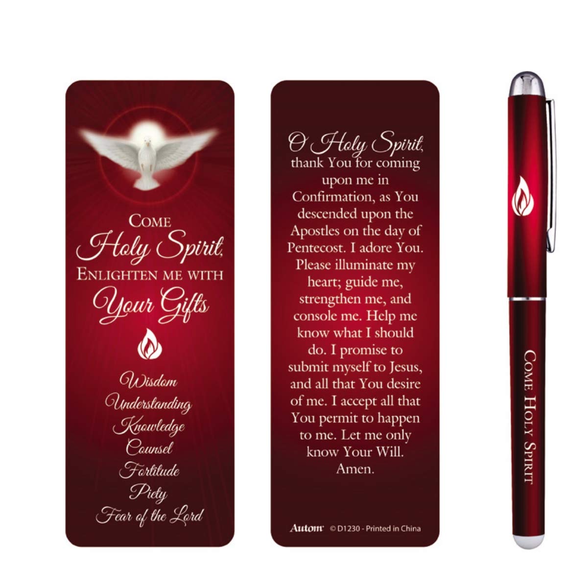 Come Holy Spirit Pen and Bookmark Gift Set - 5.5 Inch Inspirational Christian Writing & Bible Study Accessories - Perfect for Prayer Journals, Bible Marking, and Church Events