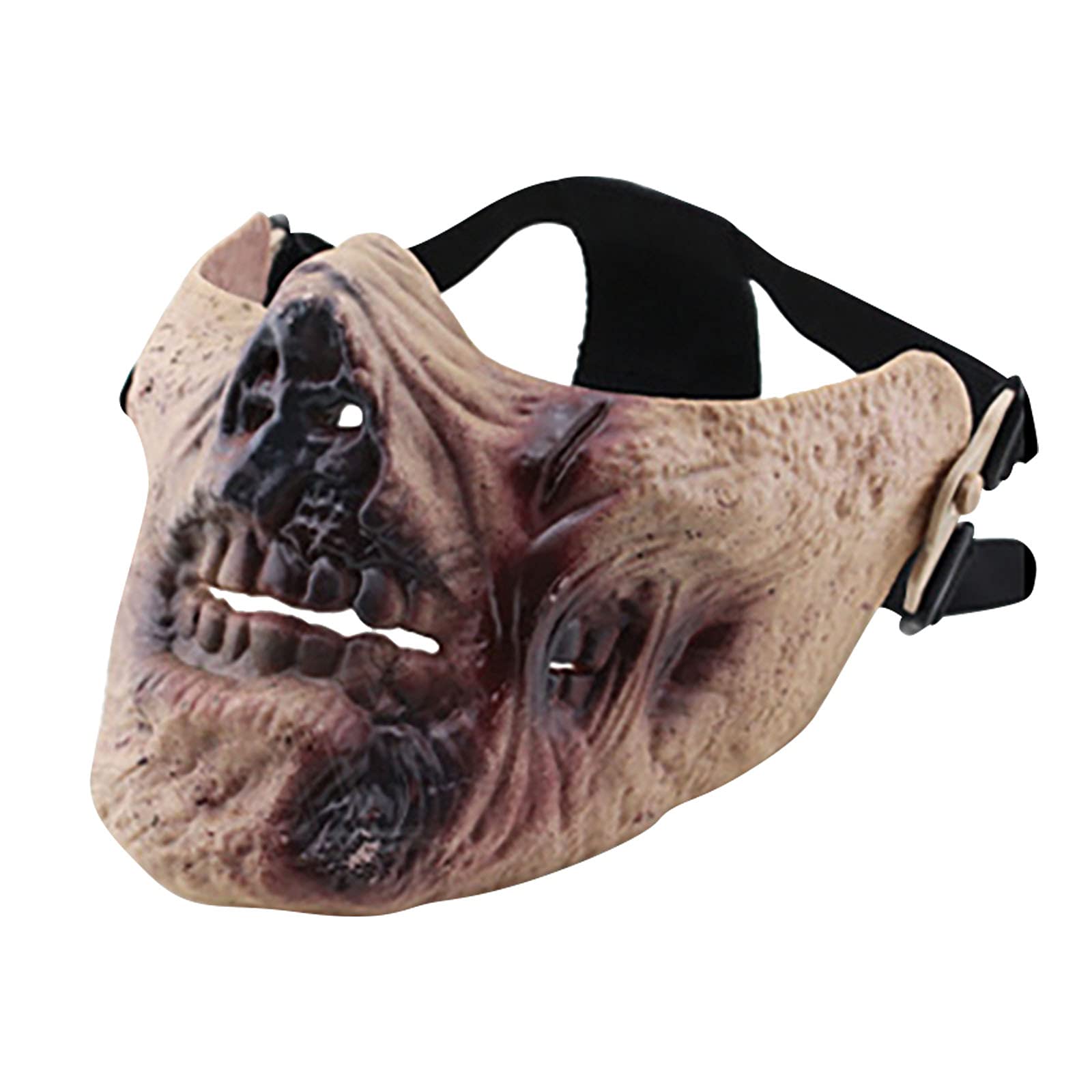 Scary Half Face Zombie Mask for Halloween - Horror Demon Evil Dead Cosplay Prop, Creepy Alien Masquerade Costume Accessory - Perfect for Halloween Parties, Cosplay Events & Haunted House Decor