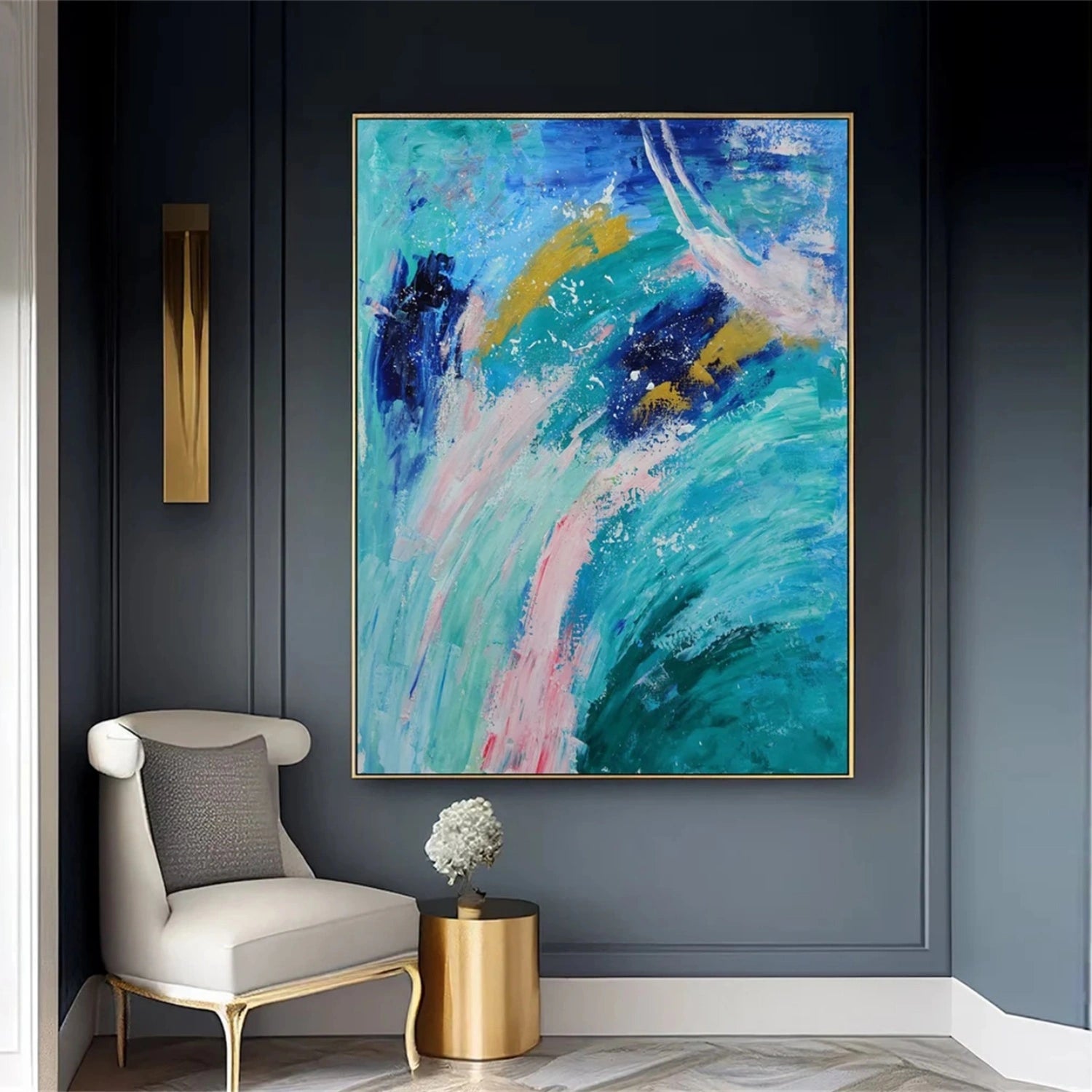 Abstract Painting #AB 289 - Modern Wall Art for Living Room, Bedroom & Office Decor - Handmade Canvas Artwork