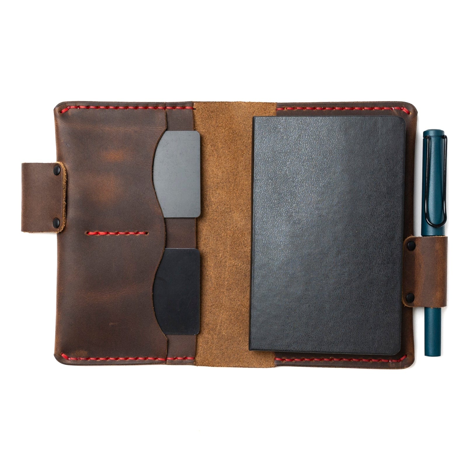 Premium Genuine Leather Moleskine Pocket Notebook Cover - Slim Protective Case for 3.5