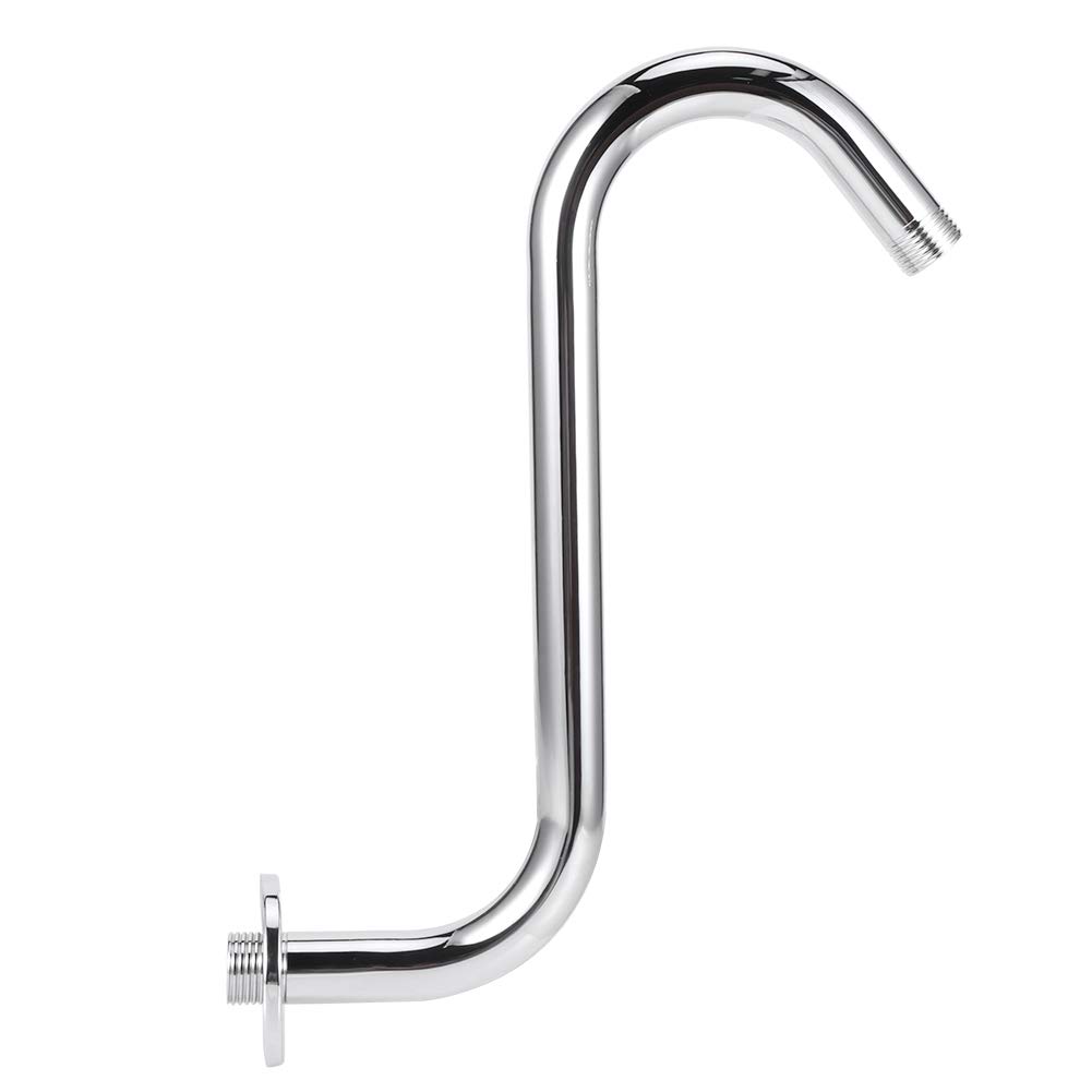 Universal S-Shaped Gooseneck Shower Arm Extension - Adjustable Wall Mount Shower Head Extender for Fixed & Rainfall Showerheads - Perfect for Bathroom Renovation & Spa-Like Shower Experience