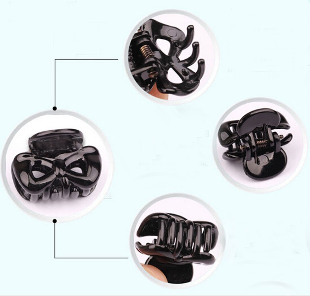 12 Pcs Mini Hair Clips for Women - Black Hair Claws & Bangs Pins for Styling