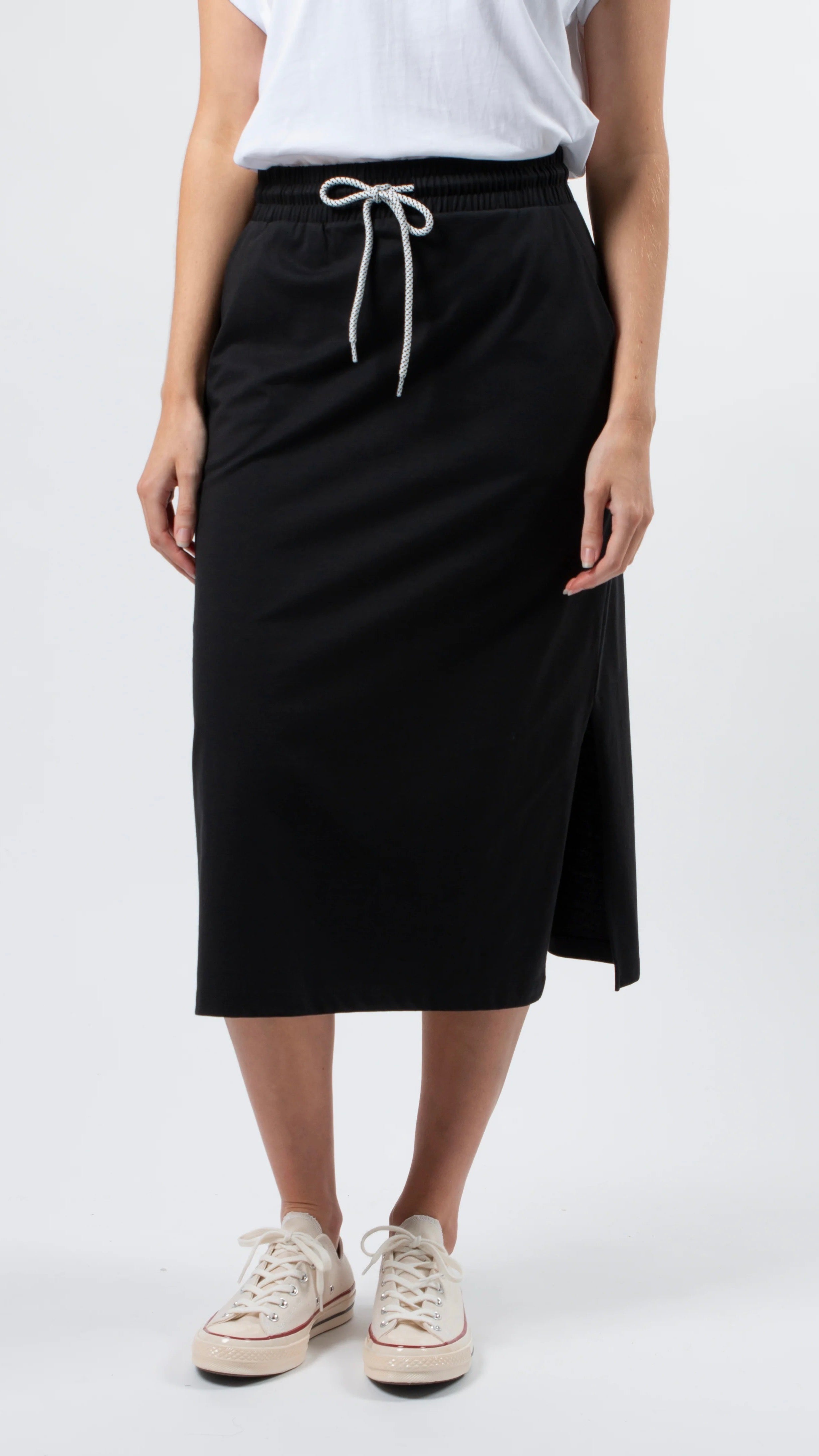 Stella Essentials Women's Black Skirt - Stylish & Comfortable for Work, Casual Outfits & Special Occasions