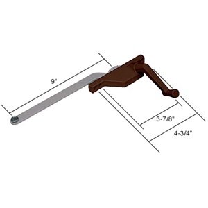 CRL Right Hand Bronze Casement Window Operator Face Mount with 9