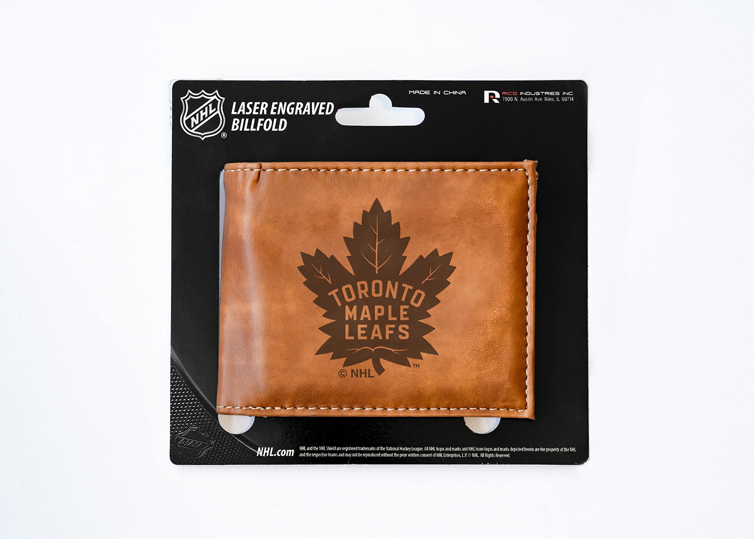 NHL Laser Engraved Slim Billfold Wallet - Official Licensed Hockey Gift for Men - Perfect for Games, Travel & Everyday Use