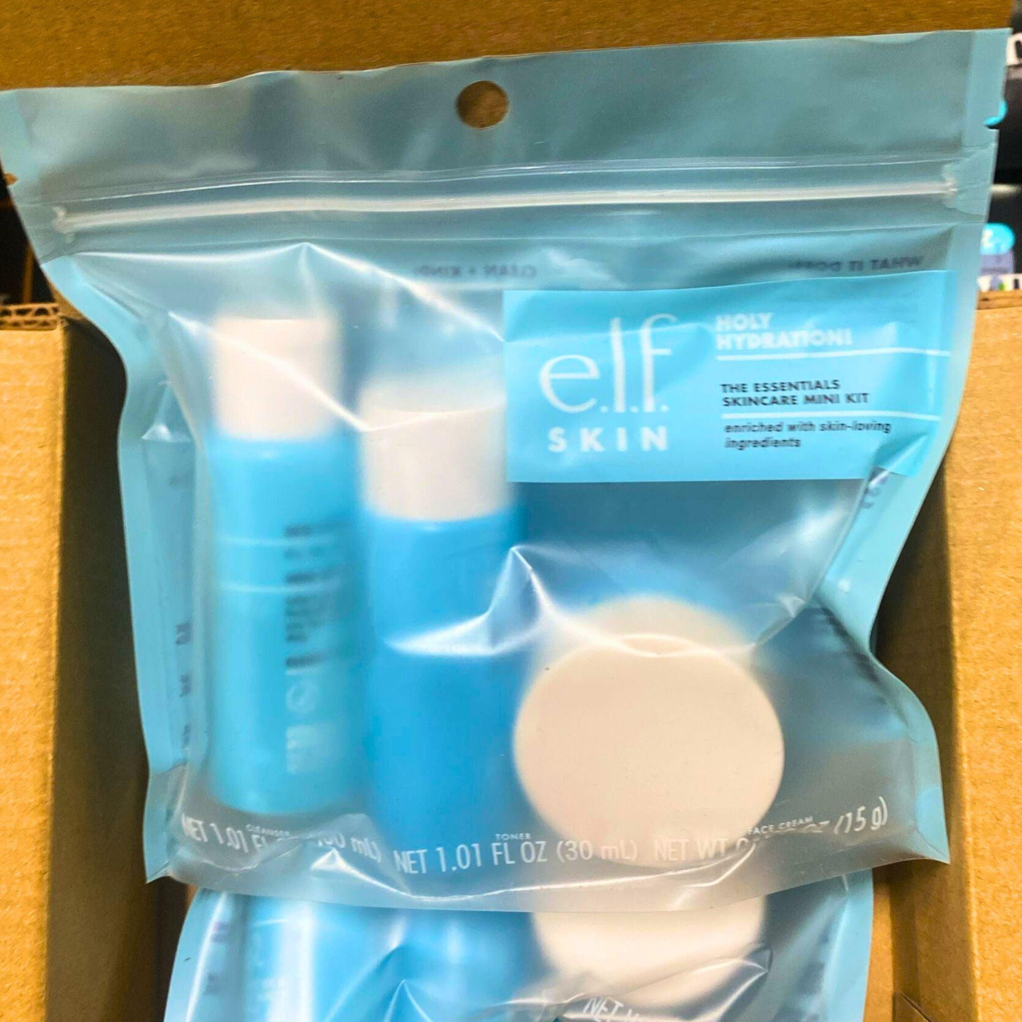 Elf Skin Holy Hydration The Essentials Skincare Mini Kit (12 Pcs) - Travel Size Facial Care Set for Dry & Sensitive Skin | Perfect for Daily Routine, On-the-Go & Gift Giving