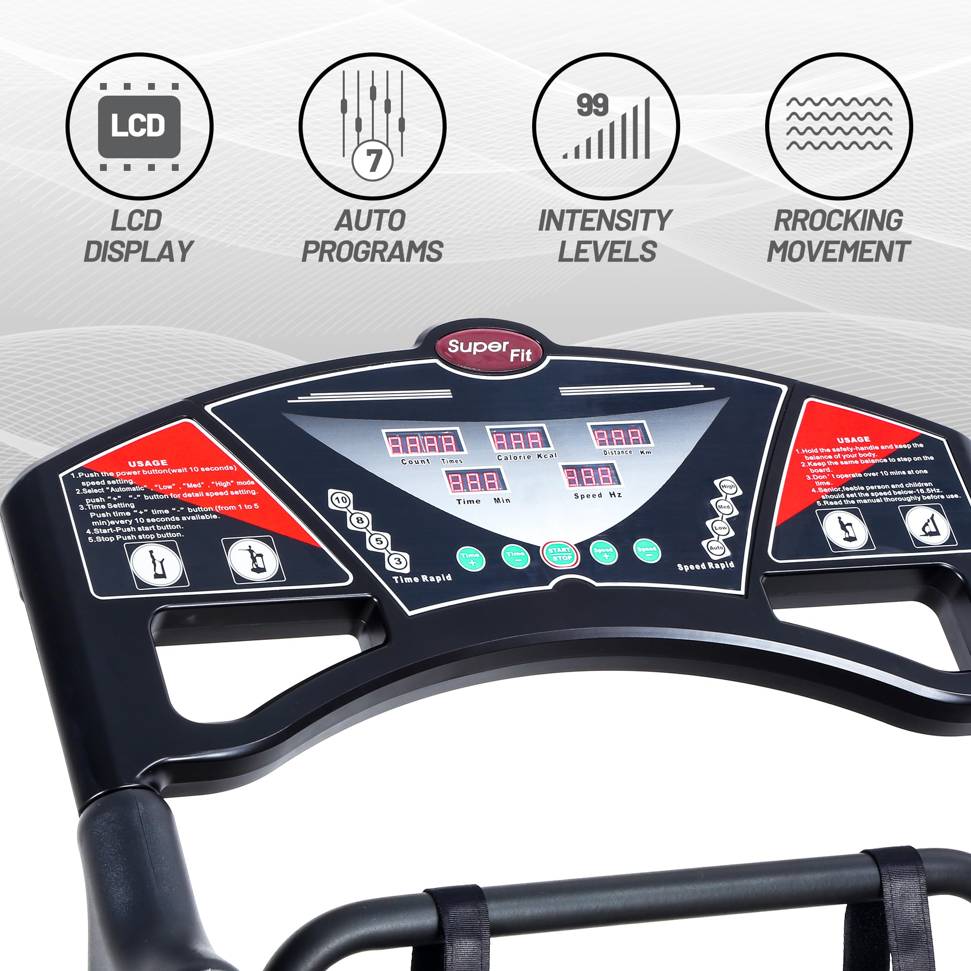 Whole Body Vibration Platform Machine - Home Gym Fitness Equipment with Vibrating Pull Bands for Aerobic Training, Weight Loss & Toning | Perfect for Home Workouts, Family Exercise & Body Shaping