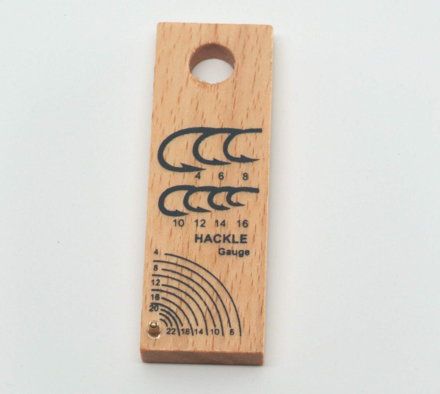 Premium FFS Fly Tying Hackle Gauge & Hook Size Chart - Handcrafted Solid Wood Tool for Fly Fishing Enthusiasts | Perfect for Measuring Feathers & Matching Hooks to Fly Patterns