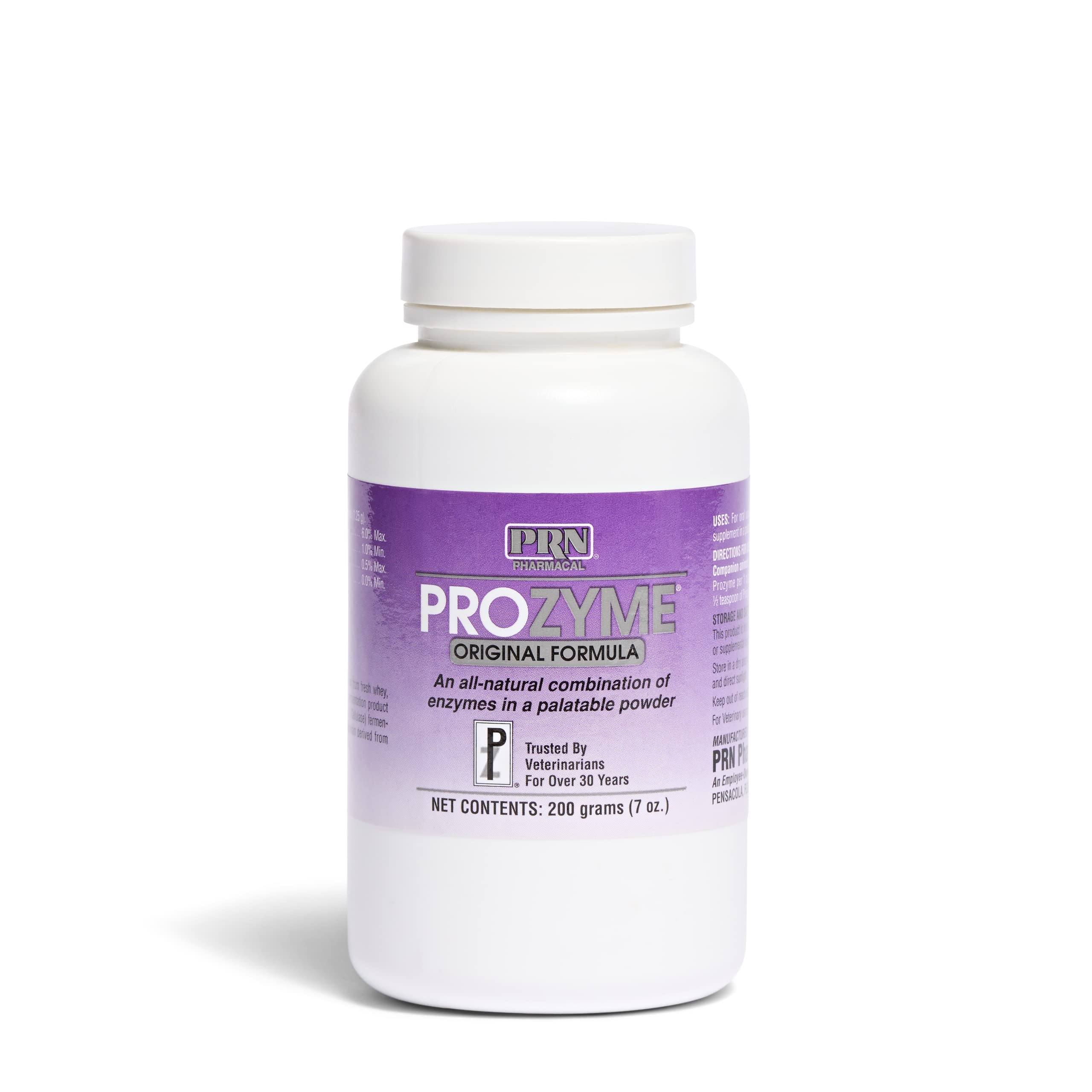 PRN Pharmacal ProZyme Original Formula Enzyme Supplement for Dogs & Cats - 200g Digestive Aid Supports Pet Food Breakdown & Gut Health - Ideal for Sensitive Stomachs & Digestive Issues in Pets