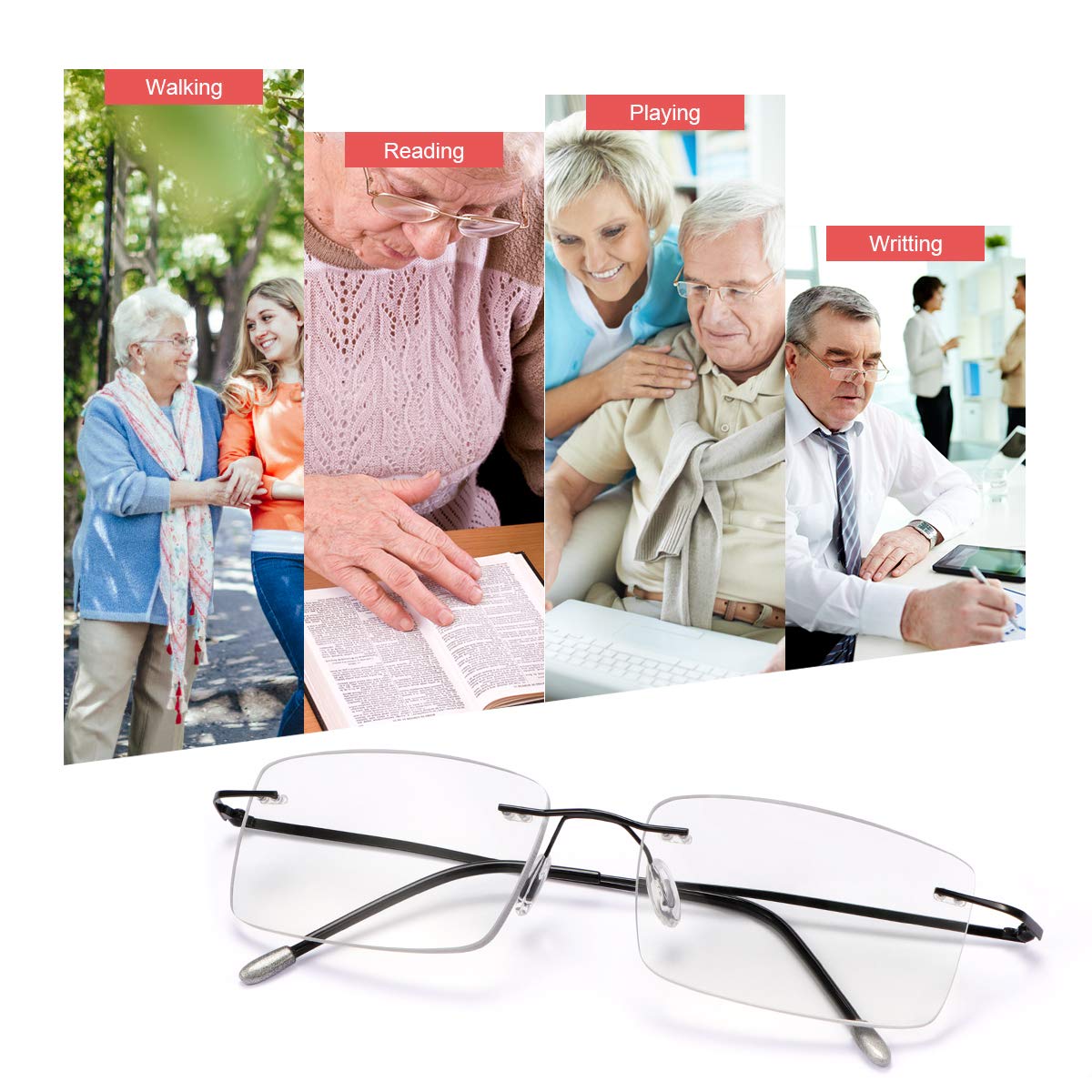 Photochromic Progressive Reading Glasses with UV Protection & Blue Light Blocking - Lightweight Multifocus Eyewear for Men & Women - Perfect for Indoor/Outdoor Reading, Driving & Screen Use