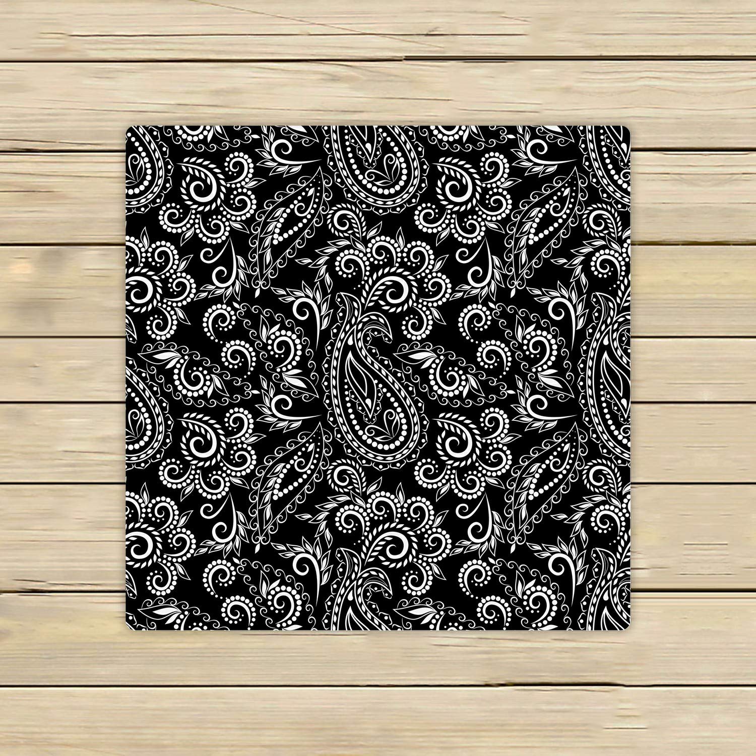 ECZJNT Black & White Paisley Floral Ethnic Beach Towel - 13x13 Inch Soft Absorbent Bath & Shower Towel for Home, Travel, Pool, Gym - Perfect for Summer Vacation, Spa Day & Outdoor Activities