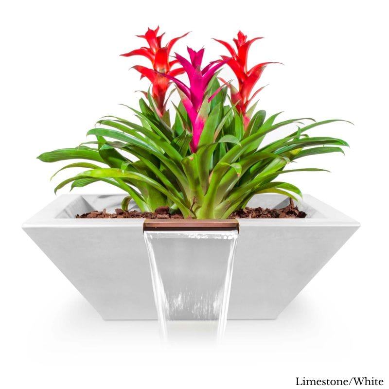 Concrete Maya Planter and Water Bowl for Indoor Plants - Modern Succulent & Cactus Pot with Drainage Hole - Perfect for Home, Office, and Garden Decor