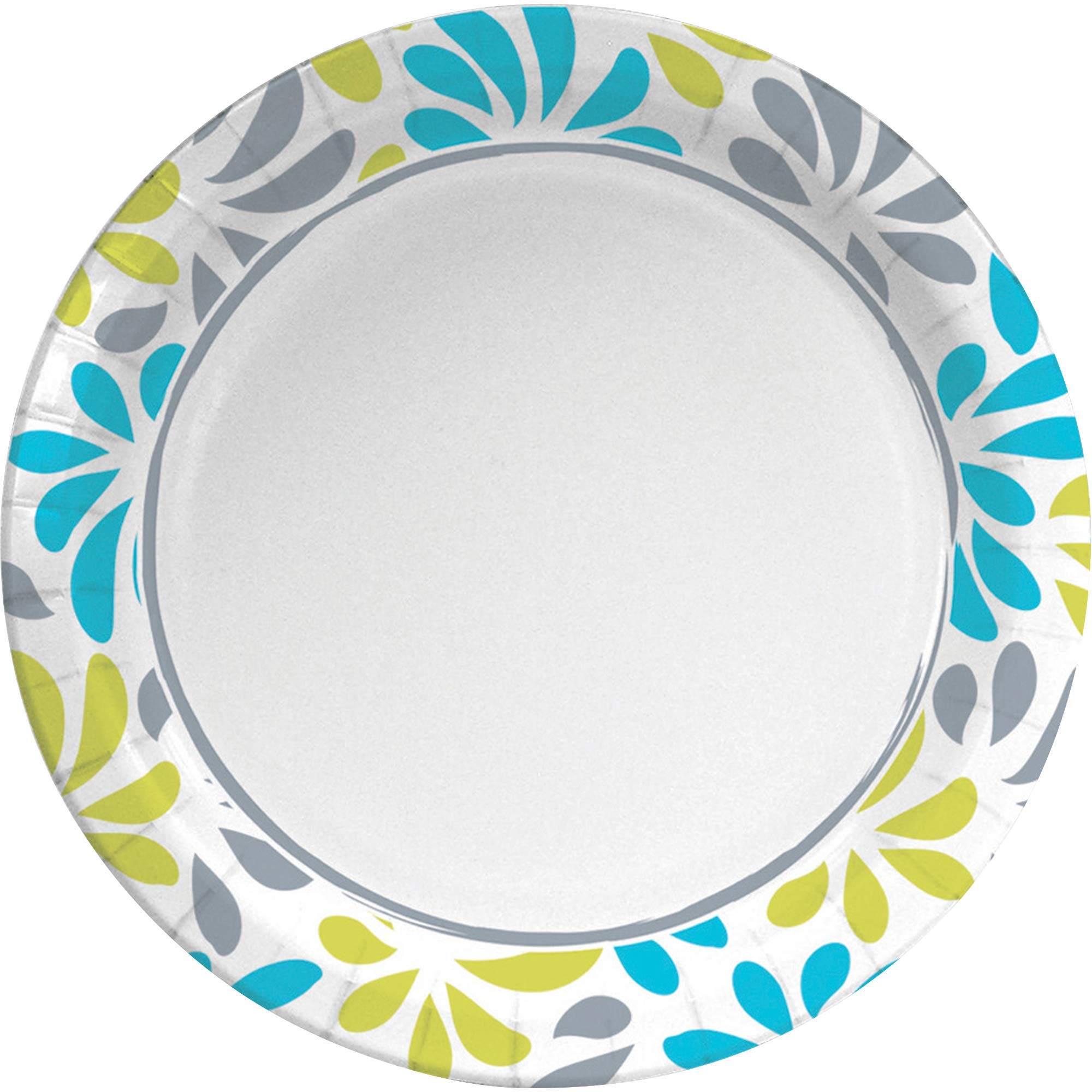 Genuine Joe 9 Inch Printed Paper Plates - 125 Count, Disposable Party Plates for Birthday, BBQ, Picnic & Holiday Celebrations