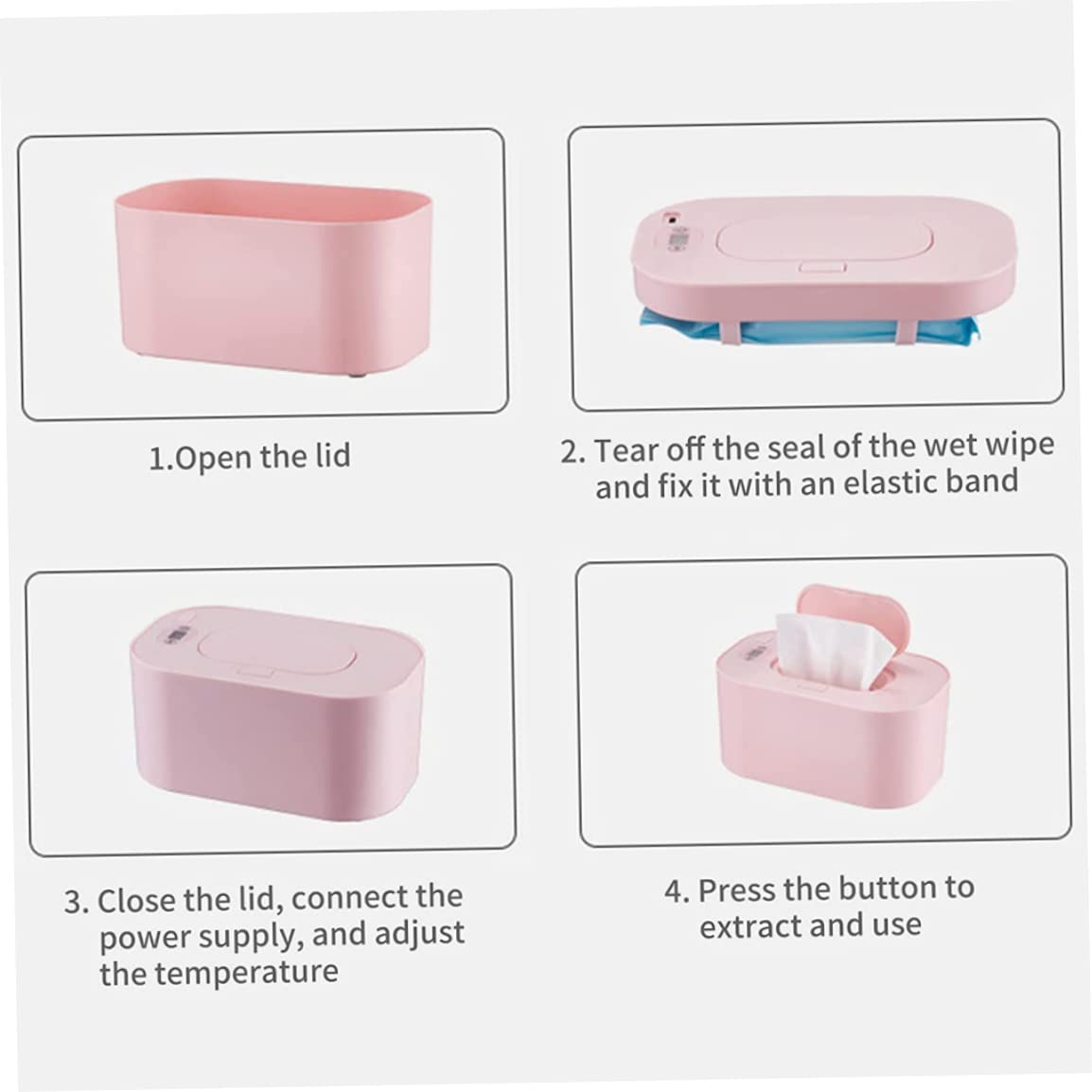 Baby Wipe Warmer with LED Display - Adjustable Temperature 40-60°F, USB Charging & Portable Design for Home, Car, Travel - Perfect for Diaper Changes, Baby Care & On-the-Go Parenting (Style 1)