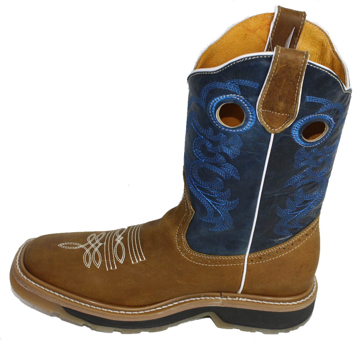**Genuine Cowhide Leather Men's Cowboy Boots - Square Toe Western Rodeo Boots for Riding, Country Fashion & Outdoor Events**