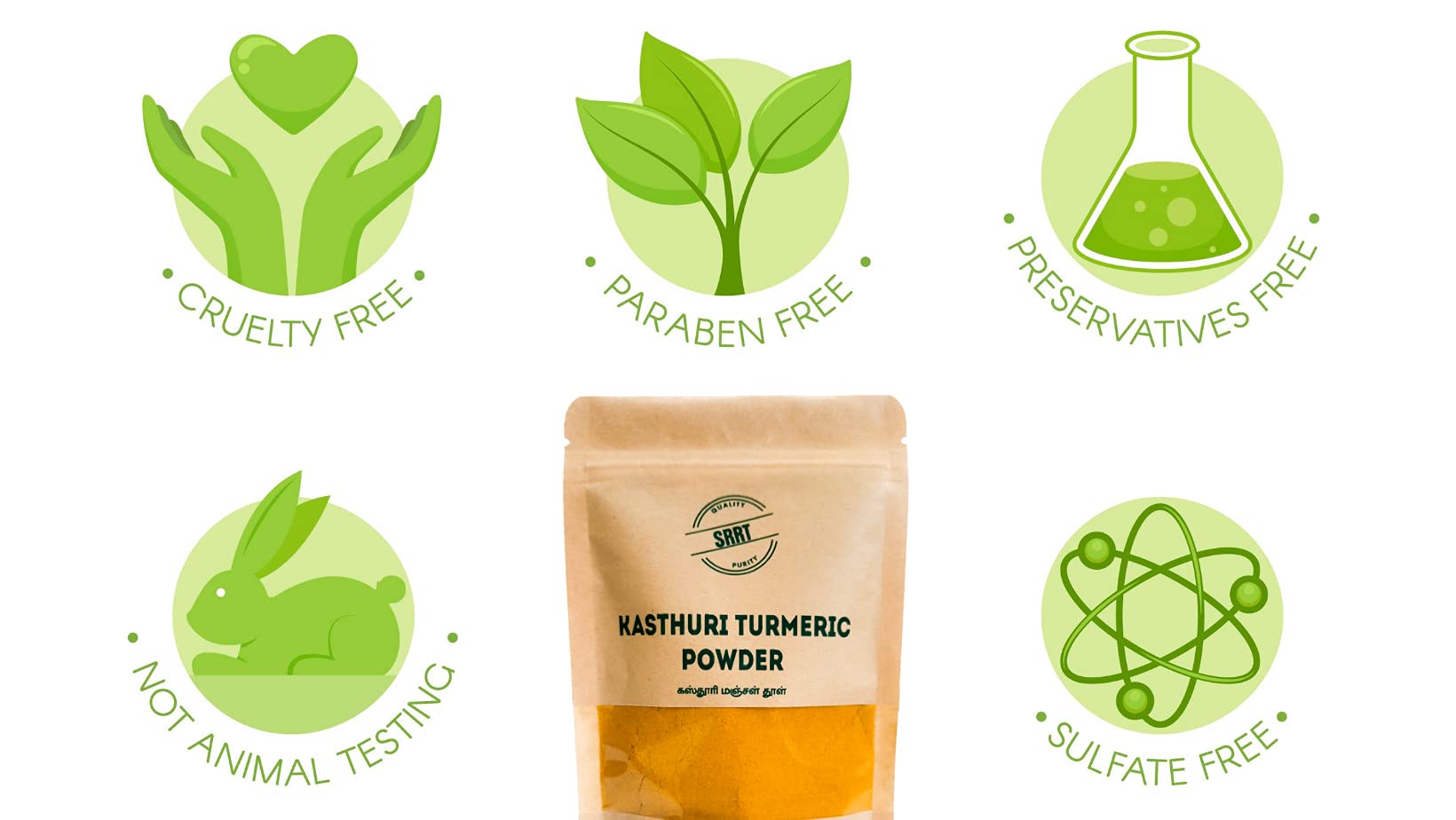 Organic Kasthuri Turmeric Powder for Skin Care, Natural Bath Scrub & Face Mask - Glow Boosting, Anti-Aging & Exfoliating | Perfect for DIY Beauty Treatments & Ayurvedic Skincare Rituals