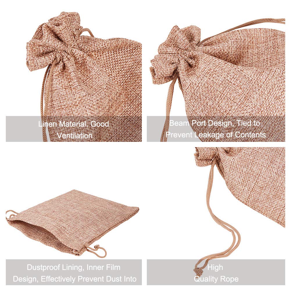 BENECREAT 24 Pack Large Burlap Drawstring Bags - 9 x 6.7 Inch Natural Jute Pouches for Jewelry, Wedding Favors, Candy, Party Gifts & DIY Crafts - Perfect for Festivals, Bridal Showers & Handmade Projects