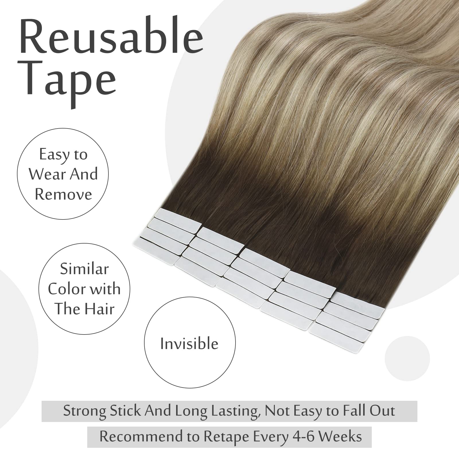 Premium Tape in Hair Extensions 100% Human Hair - Seamless Blending for Length & Volume | Perfect for Weddings, Parties & Everyday Styling