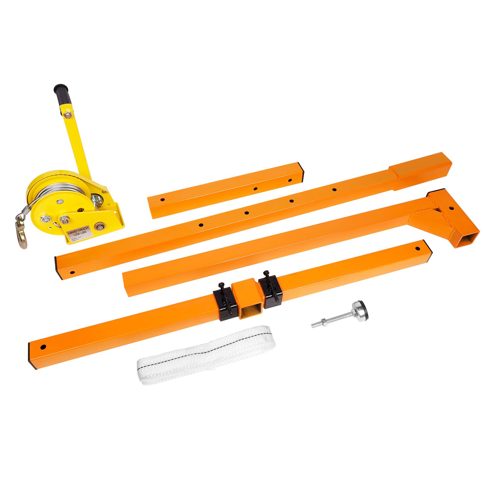 50FT Heavy Duty Air Conditioner Lifting Crane - 400lbs Capacity Manual Hand Winch with Adjustable Bracket for Outdoor AC Unit Installation | Perfect for HVAC Technicians & DIY Home Improvement Projects