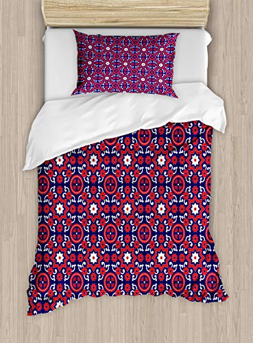 Indigo Red White