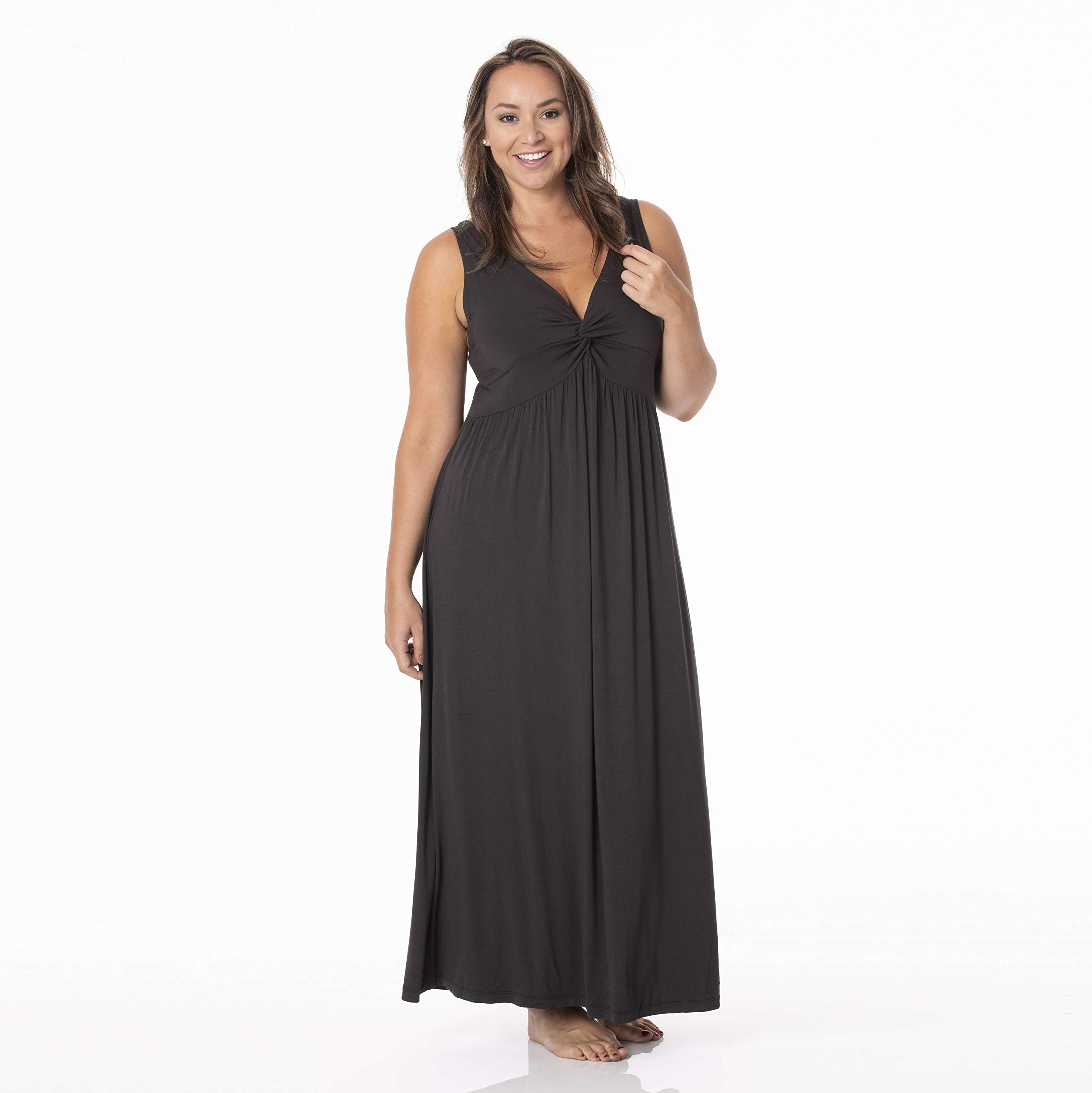 KICKEE Women's Solid Simple Twist Nightgown - Soft Comfortable Sleepwear for Women, Zebra Print, Size S - Perfect for Lounge, Vacation & Relaxing at Home