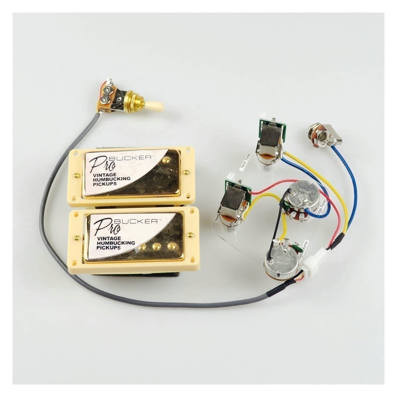 Professional Humbucker Alnico 5 Electric Guitar Pickups Set - Golden YE Frame for Epiphone Guitars | Perfect for Rock, Blues & Metal Performances