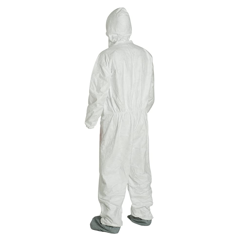 DuPont Tyvek 400 TY122S Disposable Protective Coverall with Hood & Boots - Chemical Resistant Full Body Suit for Industrial Safety, Healthcare & Hazardous Work Environments