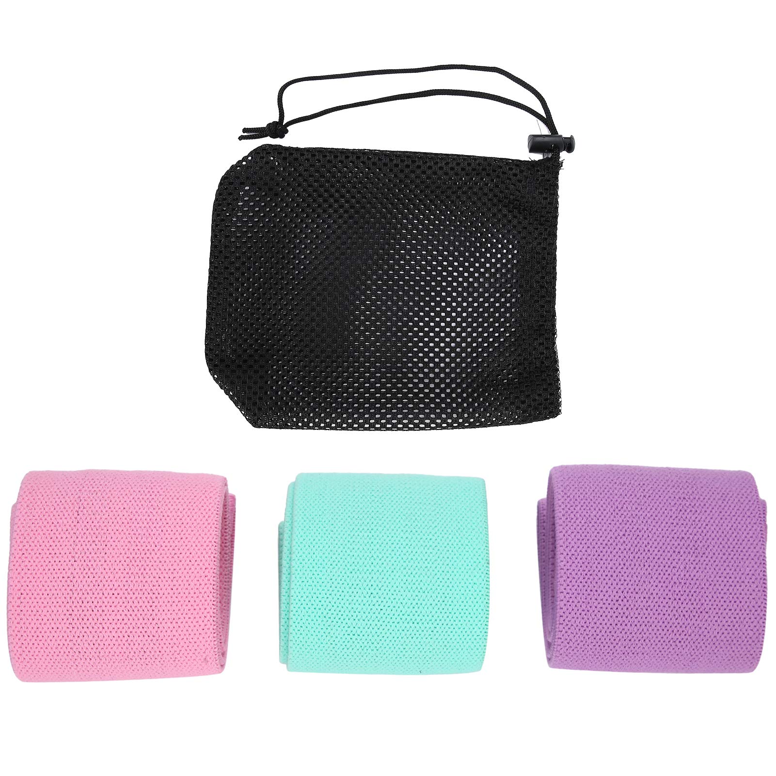 Honiwu 3Pcs Elastic Fitness Resistance Bands Set - Yoga Exercise Stretch Bands for Women & Men, Physical Therapy, Home Workout, Pilates & Strength Training (Purple, Green, Pink) - Perfect for Gym, Travel & Rehabilitation