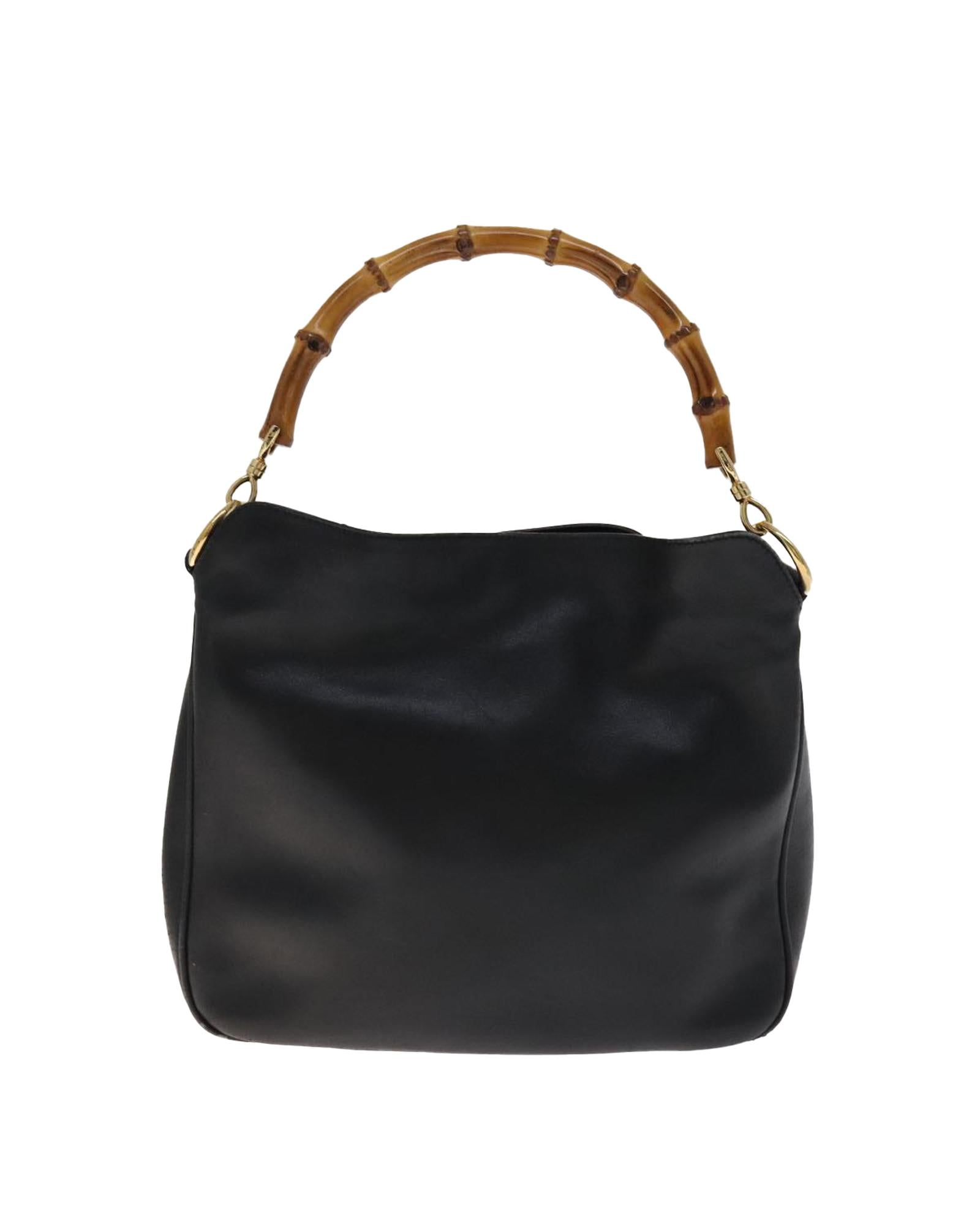 Luxury Bamboo Leather Handbag with Gold Accents & Adjustable Shoulder Strap - Elegant Women's Crossbody Purse for Work, Travel & Evening Events