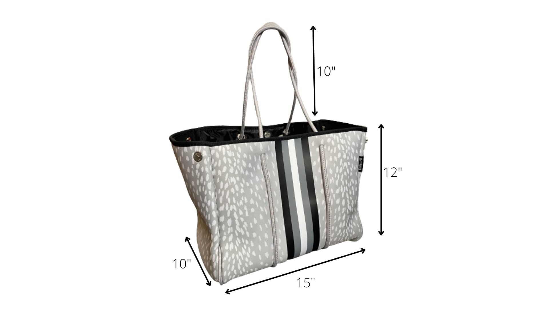 Dallas Hill Designs Large Neoprene Tote Bag for Women - Stylish Shoulder Purse with Extra Pouch | Perfect for Travel, Beach, Gym, Work & Everyday Use