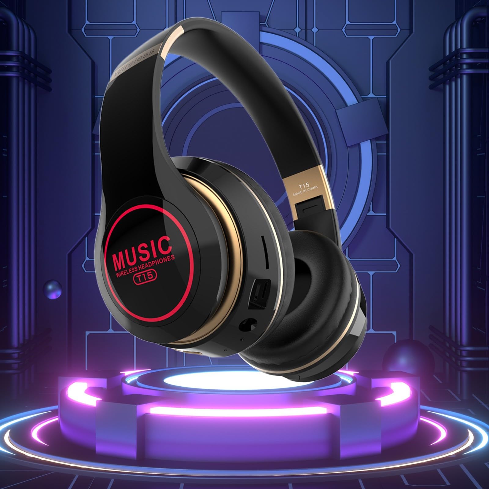 Wireless Bluetooth Headphones with Active Noise Cancelling - Over Ear Bass Stereo Sound Headphones for Music Playback | Perfect for Travel, Workouts, and Office Use