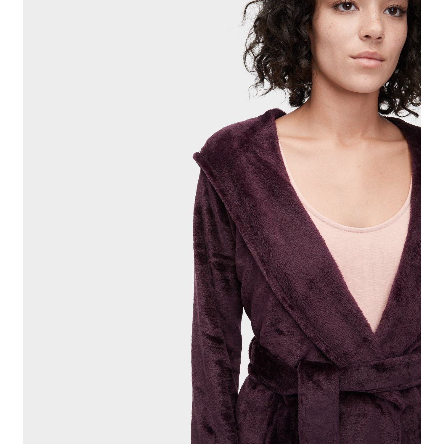 UGG Women's Miranda Fleece Robe in Port - Soft Plush Fleece Bathrobe for Women, Cozy Loungewear for Relaxing at Home, Spa Days & Winter Comfort