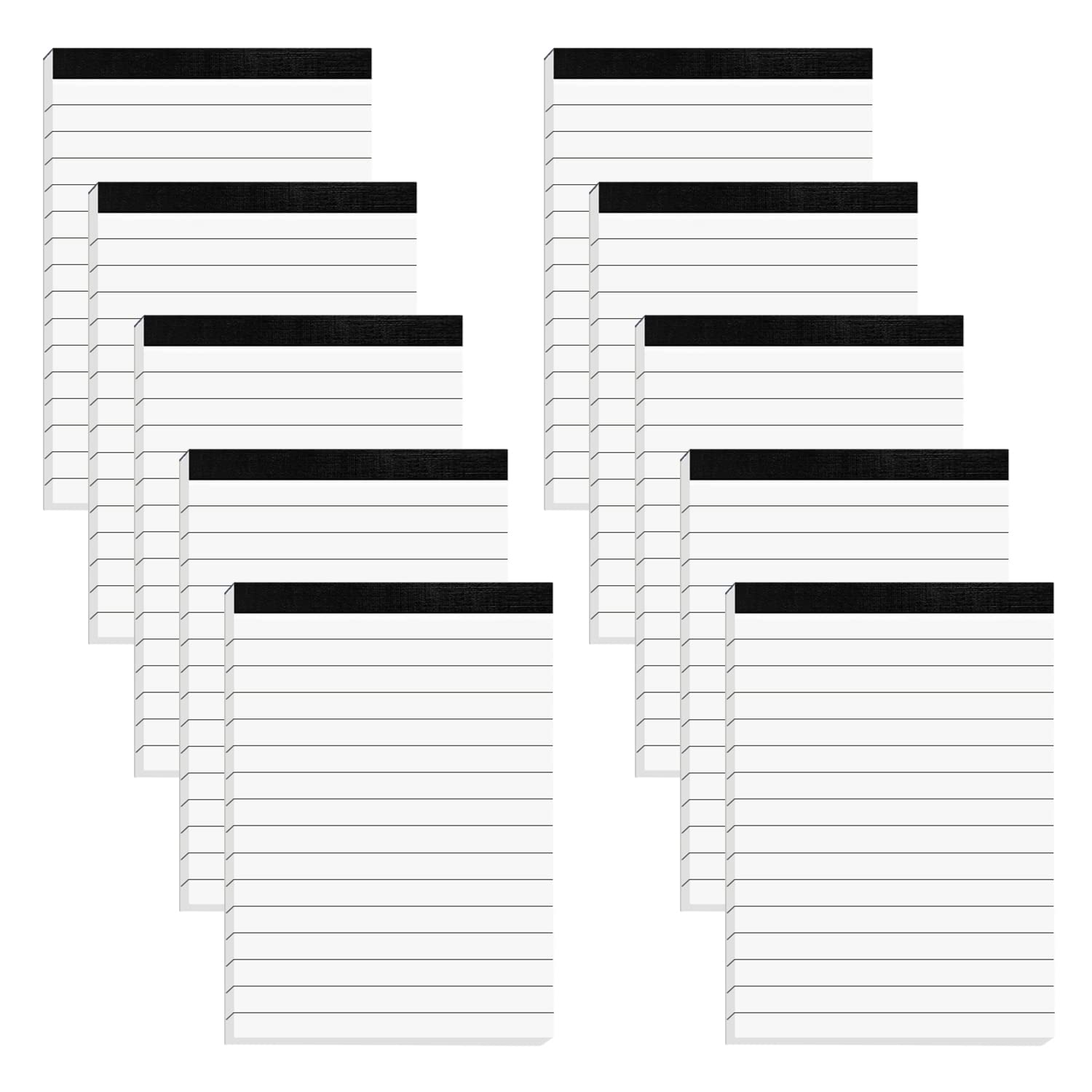 Premium 4x6 Inch Lined Notepad for Daily Planning & Work Organization - 30 Sheets Thick Bright White Paper - Pack of 10 Ruled Note Pads - Perfect for Office, School & Home Use