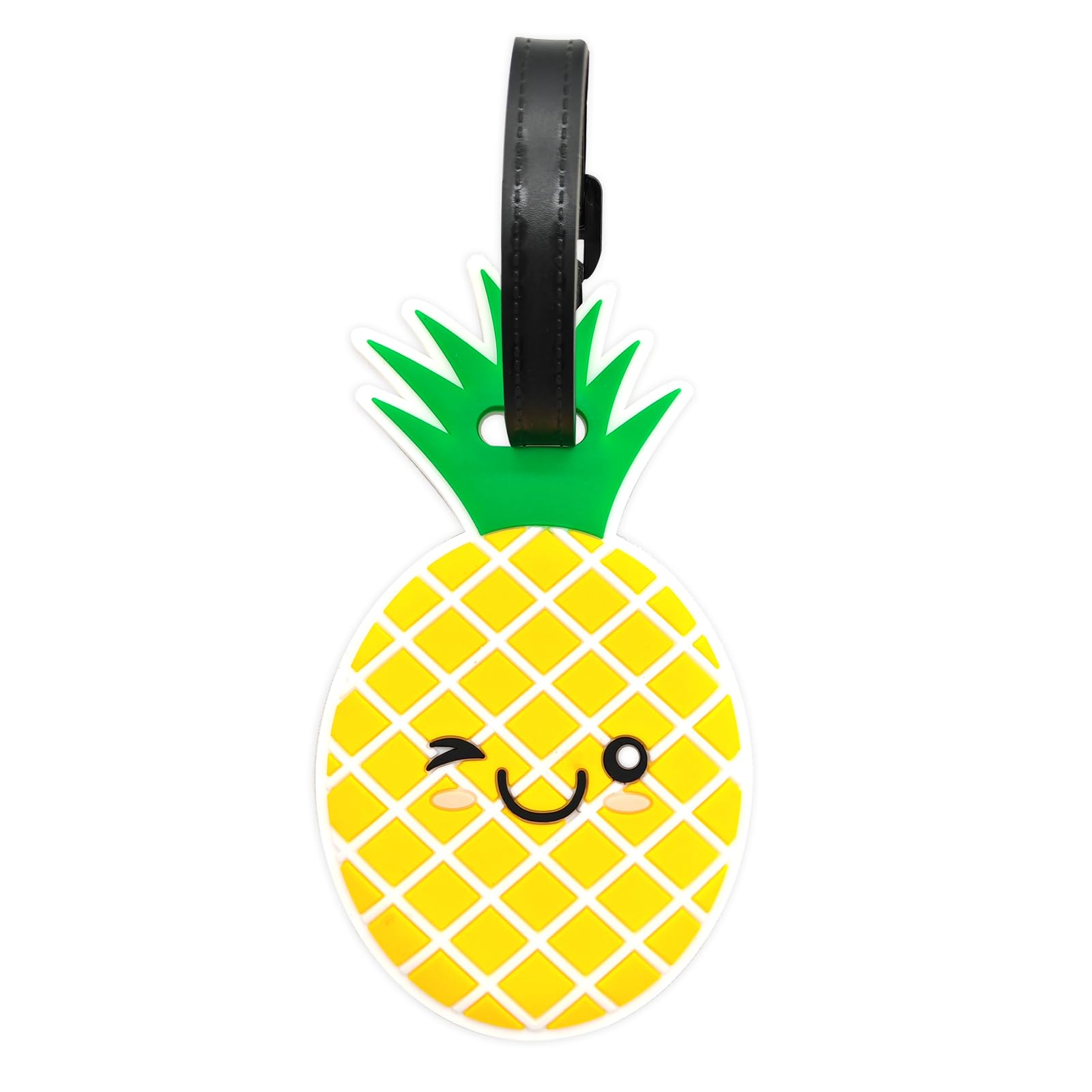 Funny Pineapple Silicone Luggage Tags - Personalized Travel Bag Identifiers & ID Labels for Suitcases - Perfect for Vacation, Cruise, and Airport Travel Accessories