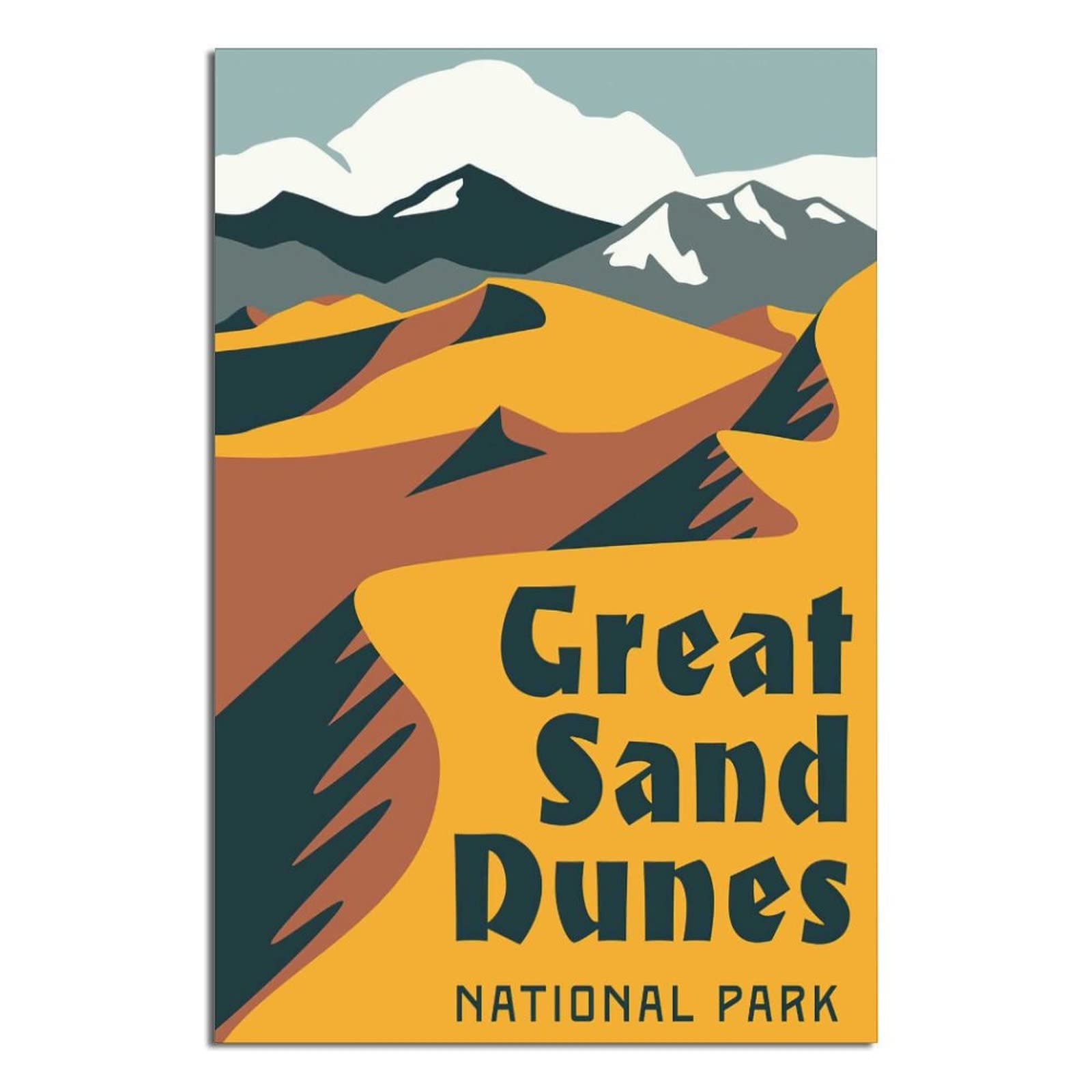Vintage Colorado Great Sand Dunes National Park Travel Poster - 8x12 Inch (20x30cm) Canvas Wall Art for Living Room, Bedroom & Office Decor | Perfect for Nature Lovers & Travel Enthusiasts