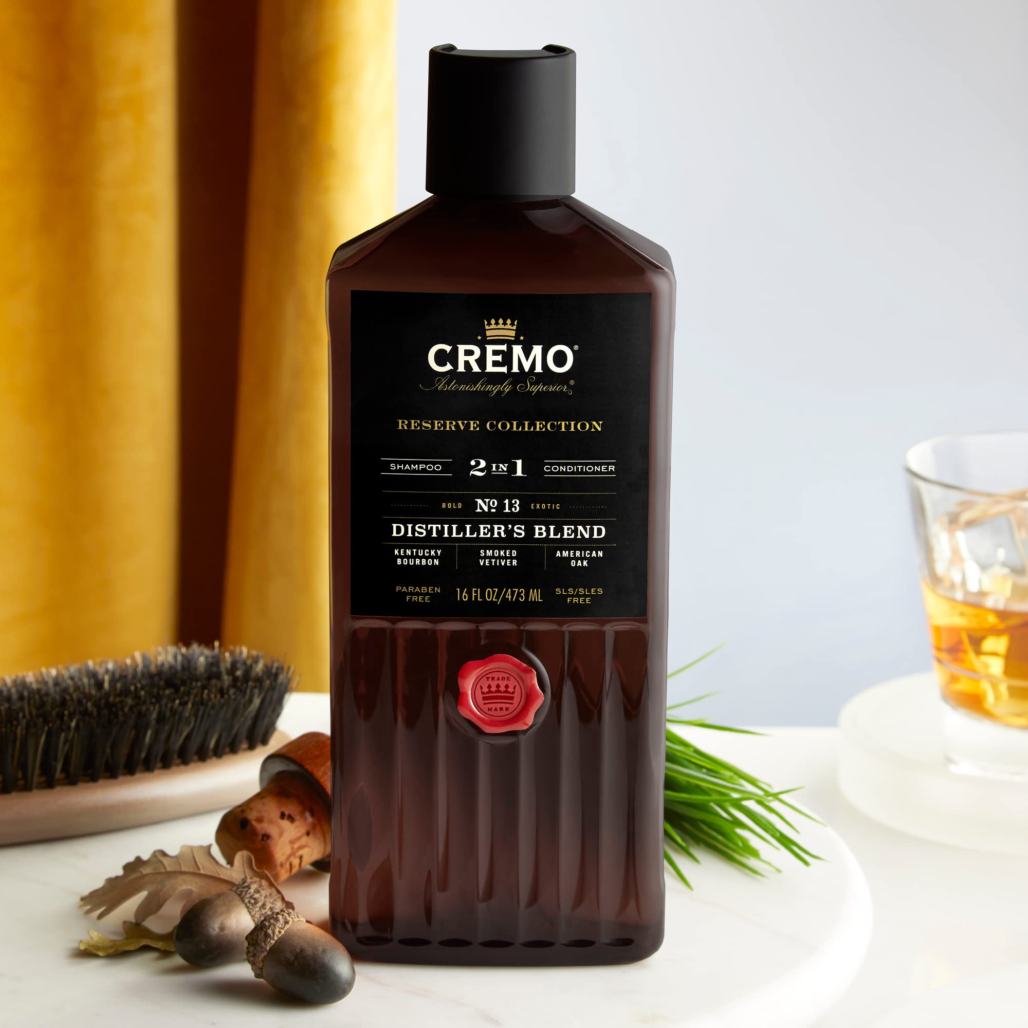 Cremo Distiller’s Blend Reserve Collection Barber Grade 2-in-1 Shampoo & Conditioner for Men, 16 Fl Oz (Pack of 2) - Hydrating & Volumizing Hair Care for Daily Use at Home or Salon