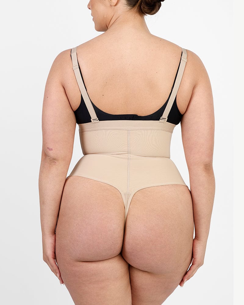 AirSlim® High Waisted Thong Panty Shapewear for Women - Tummy Control Underwear for Smoothing & Slimming - Perfect for Dresses, Jeans & Special Occasions