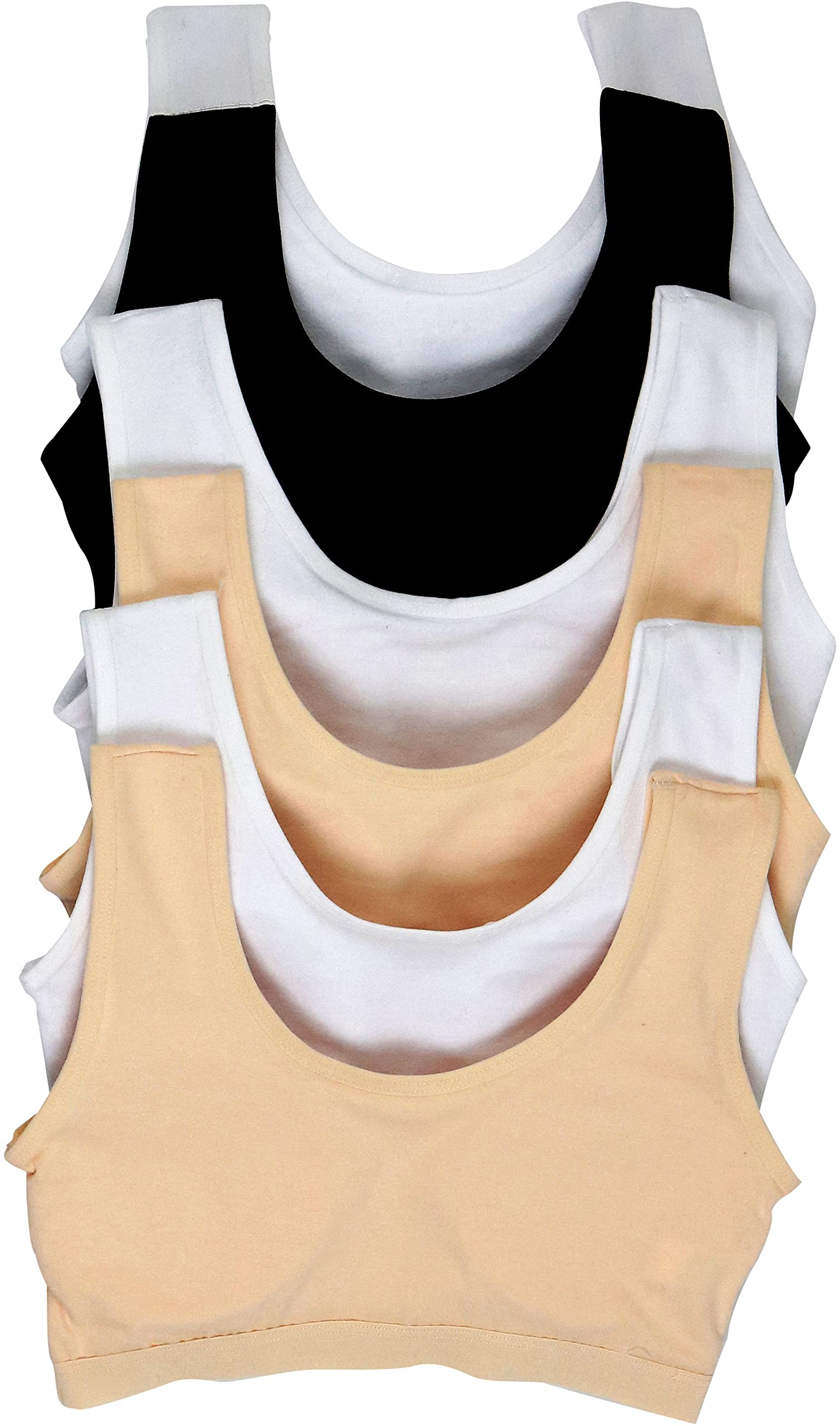 ToBeInStyle Girls' Training Bras 6-Pack - Soft Cotton Comfort Bras for Teens & Tweens - Breathable & Adjustable for Sports, School & Everyday Wear