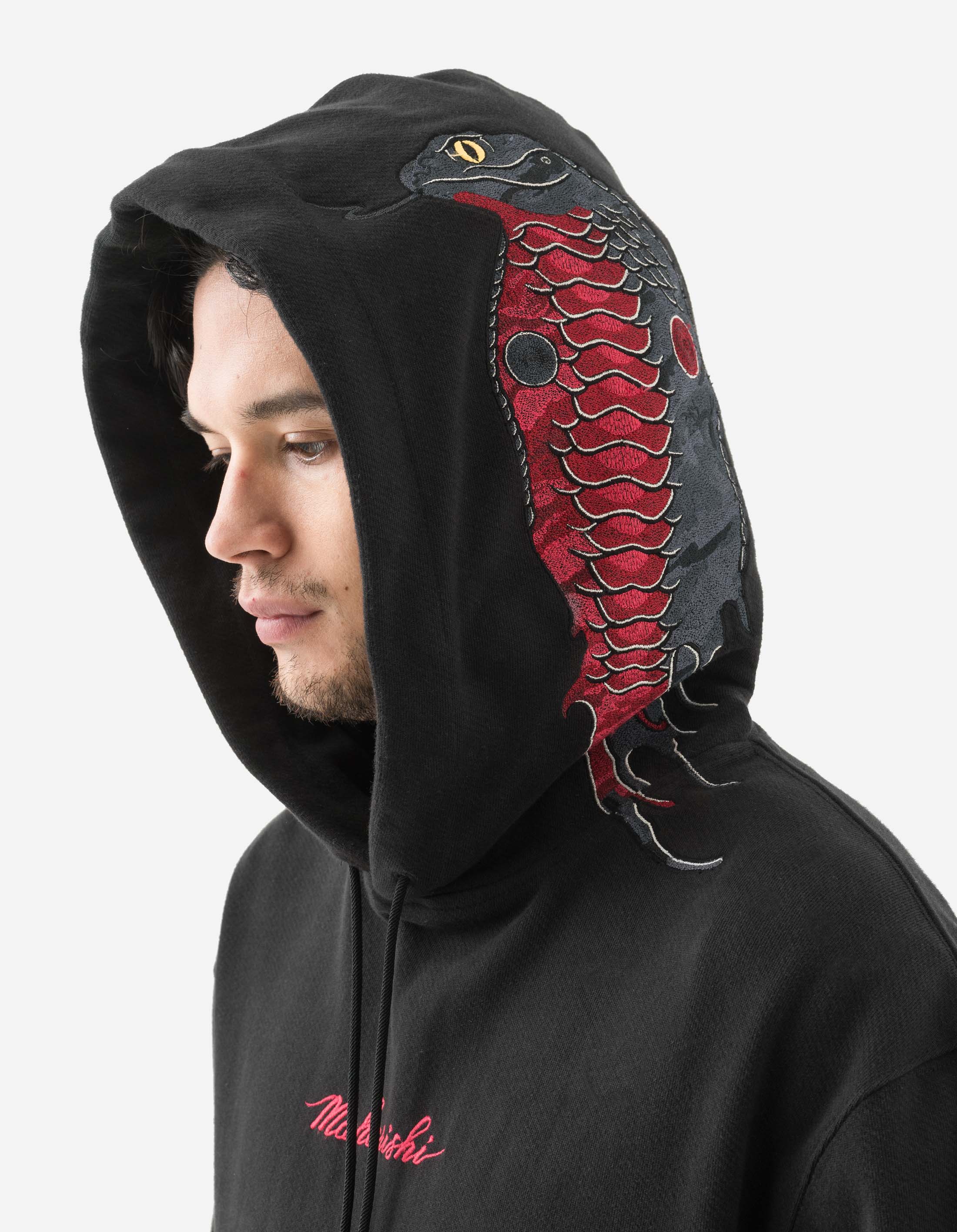 6010 Cobra Organic Cotton Hooded Sweatshirt for Men - Black | Comfortable & Stylish Pullover for Casual Wear, Gym, and Outdoor Activities