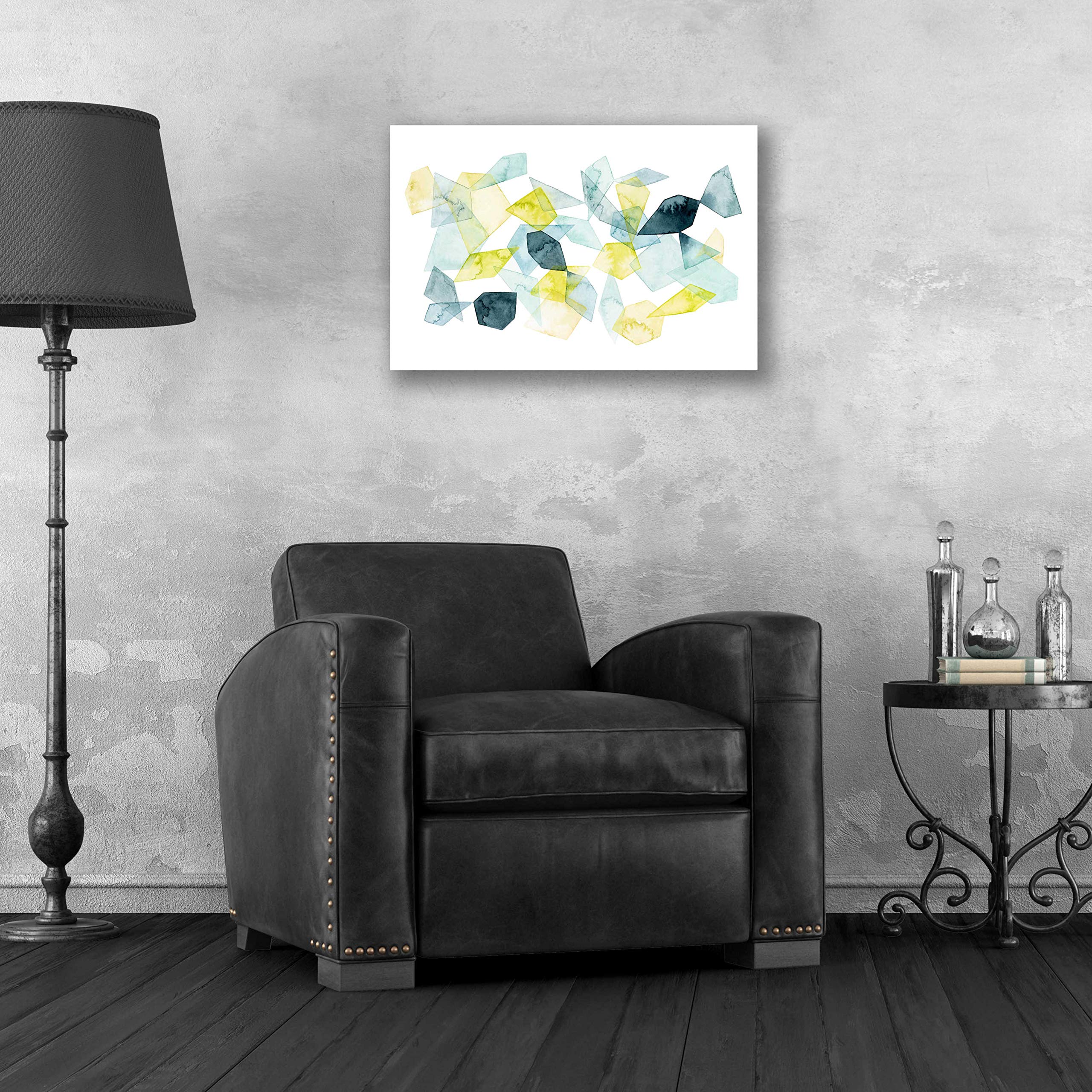 Grace Popp's 'Seaglass Abstract I' - 24x16 Inch Acrylic Glass Wall Art Painting, Modern Coastal Home Decor for Living Room, Bedroom or Office