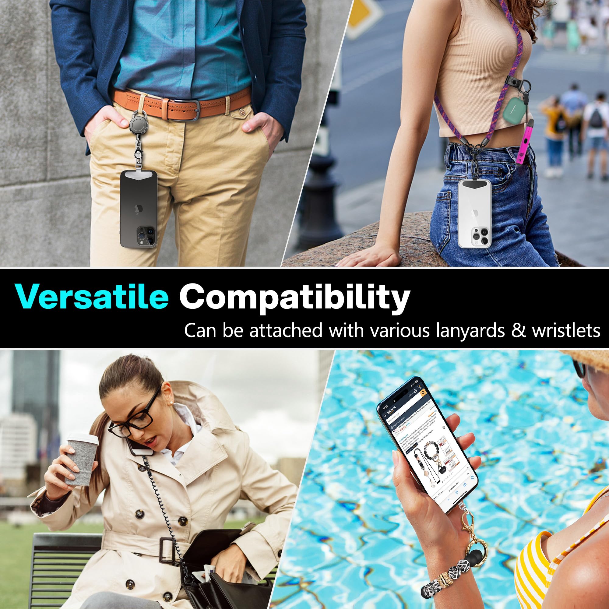 Heavy Duty Stainless Steel Phone Tether Tab for iPhone - Secure Phone Strap Replacement Part | Perfect for Outdoor Adventures, Travel & Work Safety