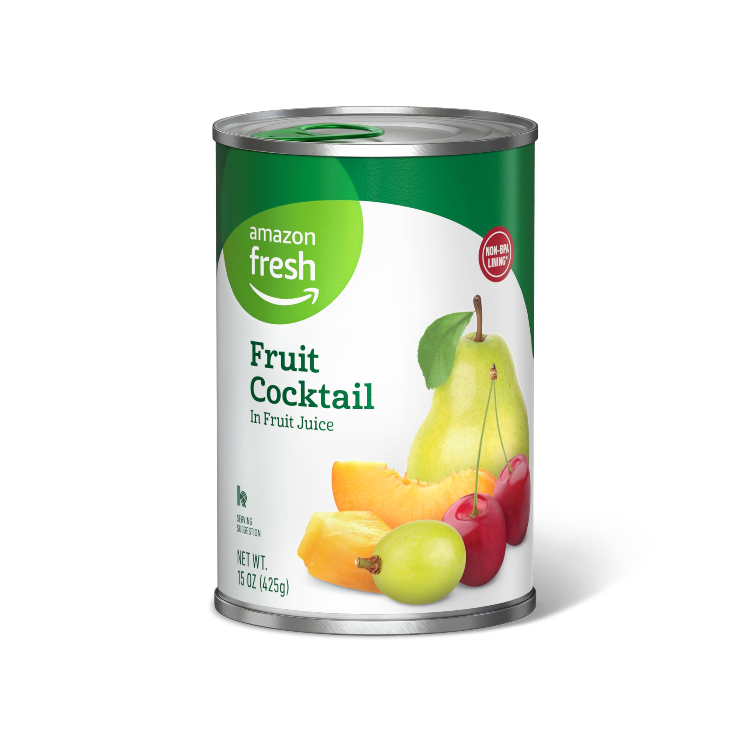 Amazon Fresh Fruit Cocktail in 100% Fruit Juice, 15 Ounce Can - Healthy Snack for Kids, Salads & Desserts | Pack of 1 (Packaging May Vary)