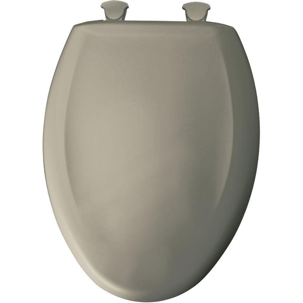 Bemis Slow Close Elongated Toilet Seat with STA-TITE Hinge - Tender Grey 729037 - Durable, No-Slam Design for Bathroom Safety & Comfort
