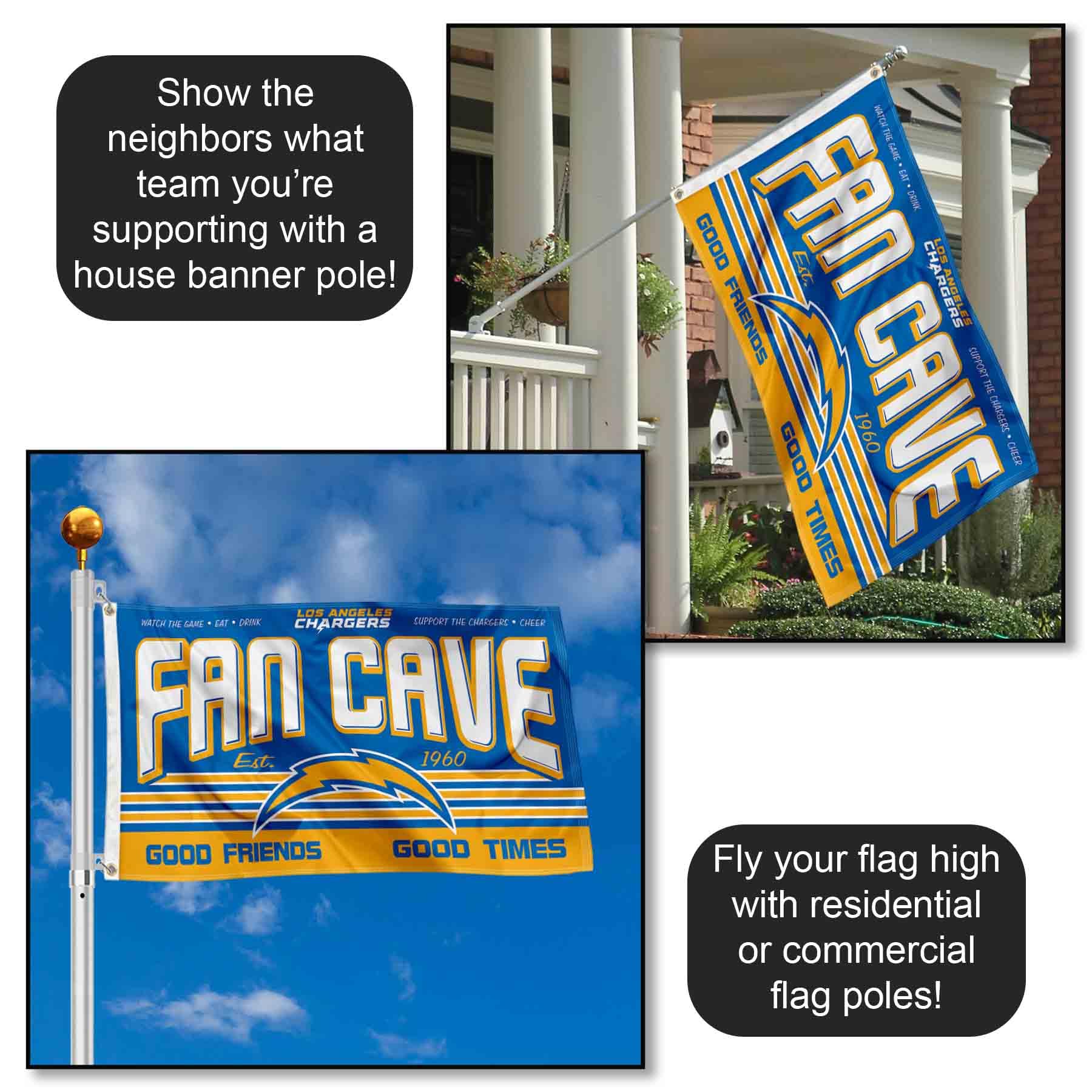 Los Angeles Chargers Banner Flag for Man Cave & Game Room Decor