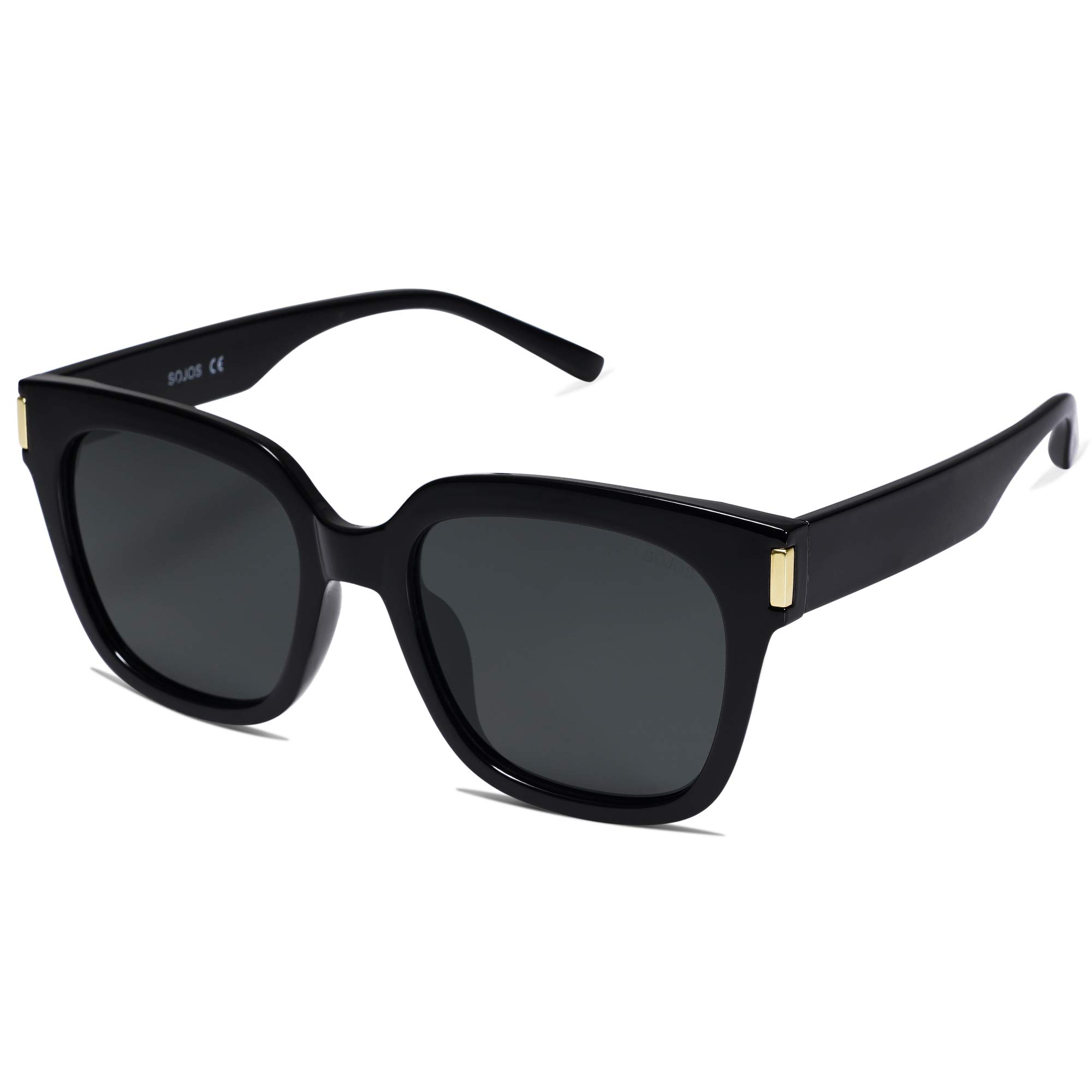 SOJOS Classic Polarized Square Frame Sunglasses for Women & Men - UV Protection, Trendy Unisex Design SJ2149 | Perfect for Driving, Beach, Outdoor Activities & Fashion Accessories