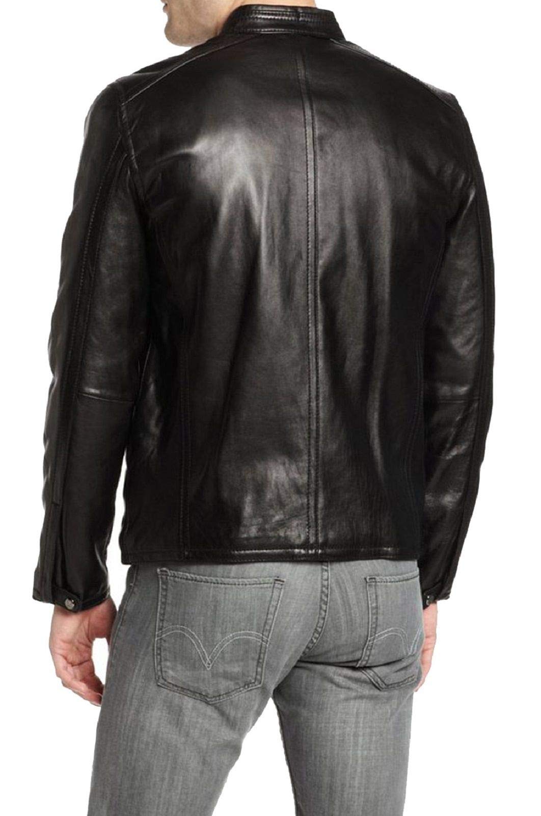 Men's Distressed Leather Motorcycle Jacket - Stylish Biker Bomber Jacket with Zipper for Men | Perfect for Riding, Casual Wear & Outdoor Adventures