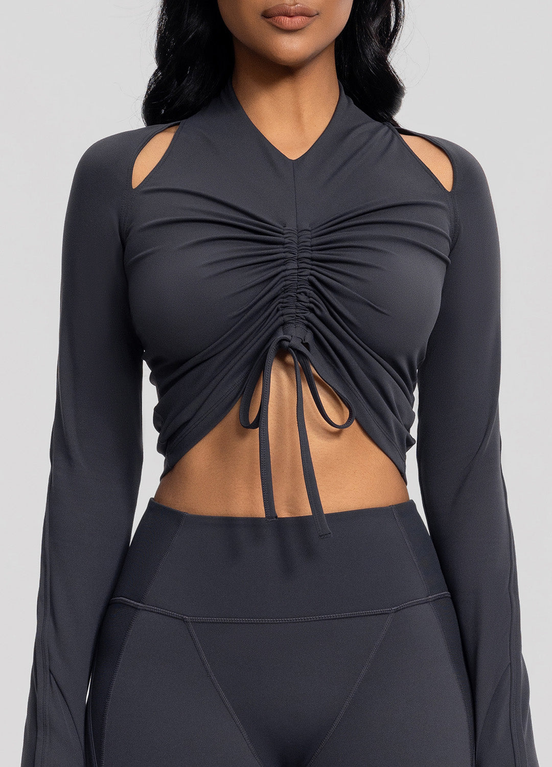 Women's Stylish Drawstring Crop Top - Trendy Casual Summer T-Shirt for Streetwear & Beach Outfits | Perfect for Music Festivals, Vacations & Everyday Wear